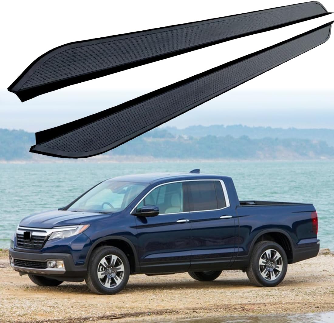 2PCS All Black Aluminum Running Board fits for Honda Ridgeline 2017-2024 2025 Side Step Side Stairs Include Install Hardwares Bolts