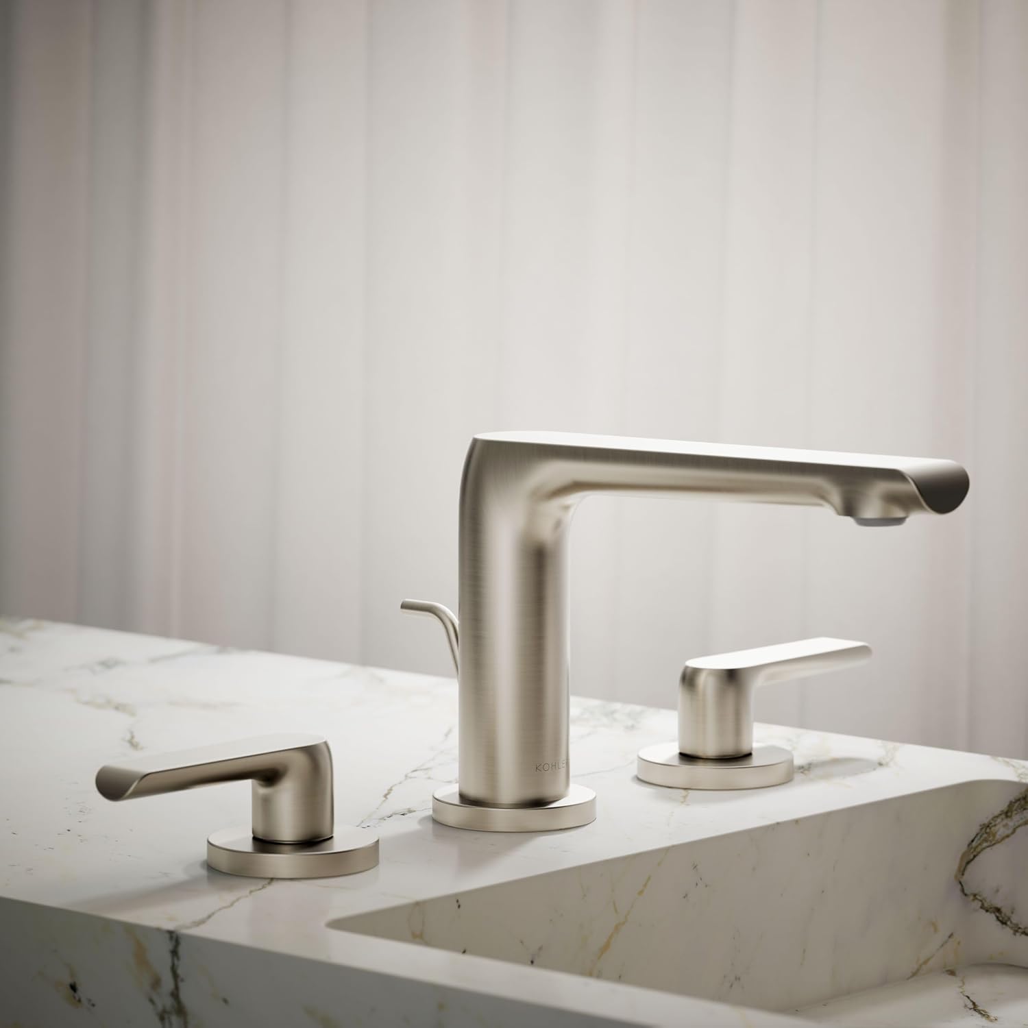 Kohler 97352-4-BN Avid® Widespread Bathroom Sink Faucet, 1.2 gpm, Vibrant Brushed Nickel