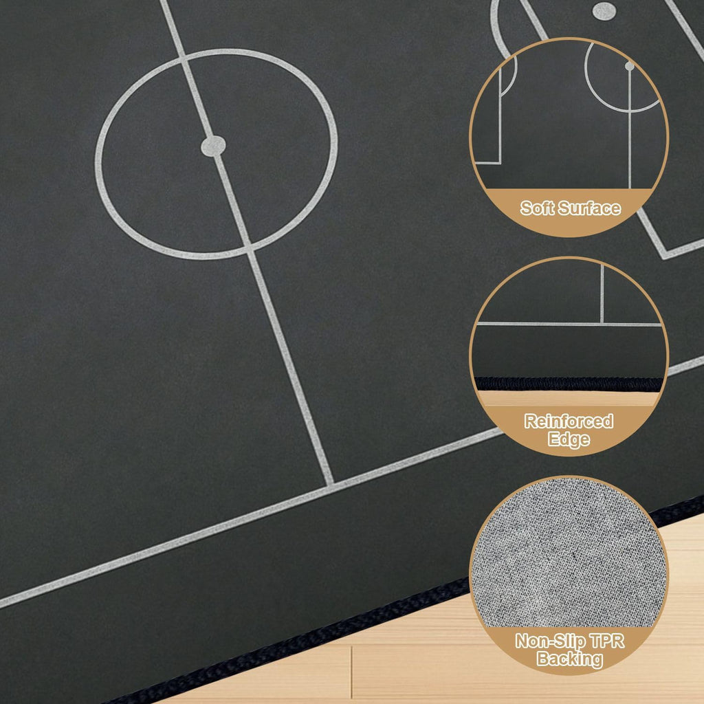 8x10 Area Rugs for Bedroom Boho Washable Rug for Living Room Soccer Field chalked Blackboard Football Stadium Painted Carpet for Dining Room Soft Rubber Backed Non-Slip Carpets for Bedroom Office