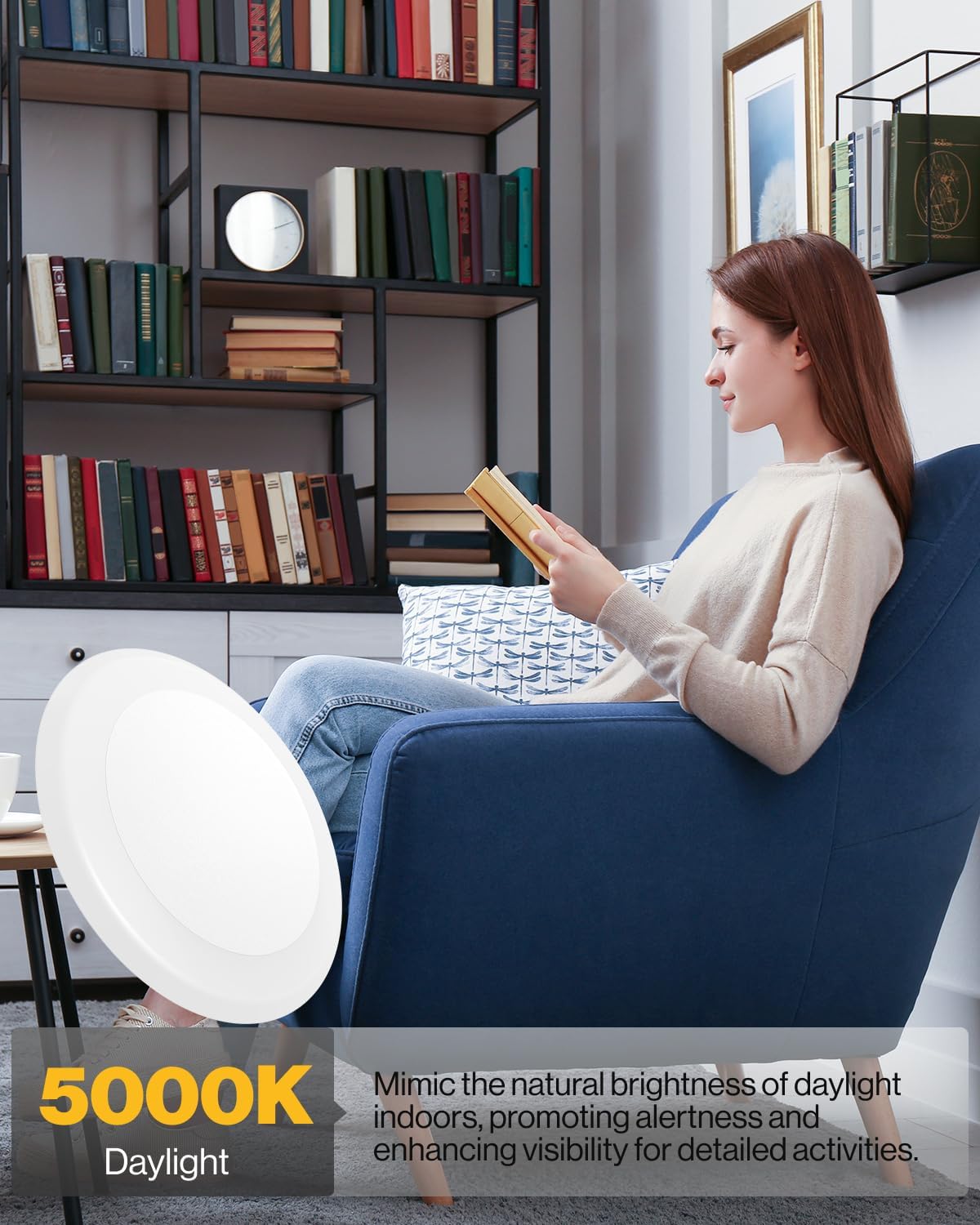 Sunco 48 Pack LED Disc Lights Ceiling 6 Inch, Flush Mount Disk Light, Recessed Can Lighting, 1050 LM, 15W (75W Equivalent), 5000K Daylight, Dimmable, Damp Rated ETL.