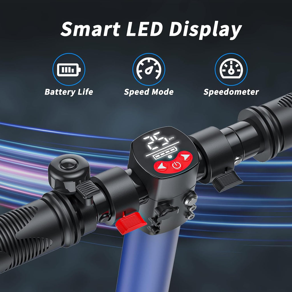 Caroma Electric Scooter Adults Peak 450W, 16-21 Miles Range E Scooter, Safe Speed Control Scooter with Smart LED Display Max 16 MPH, Lightweight Foldable E-Scooter,Electric Scooter for Kids,Gift Idea