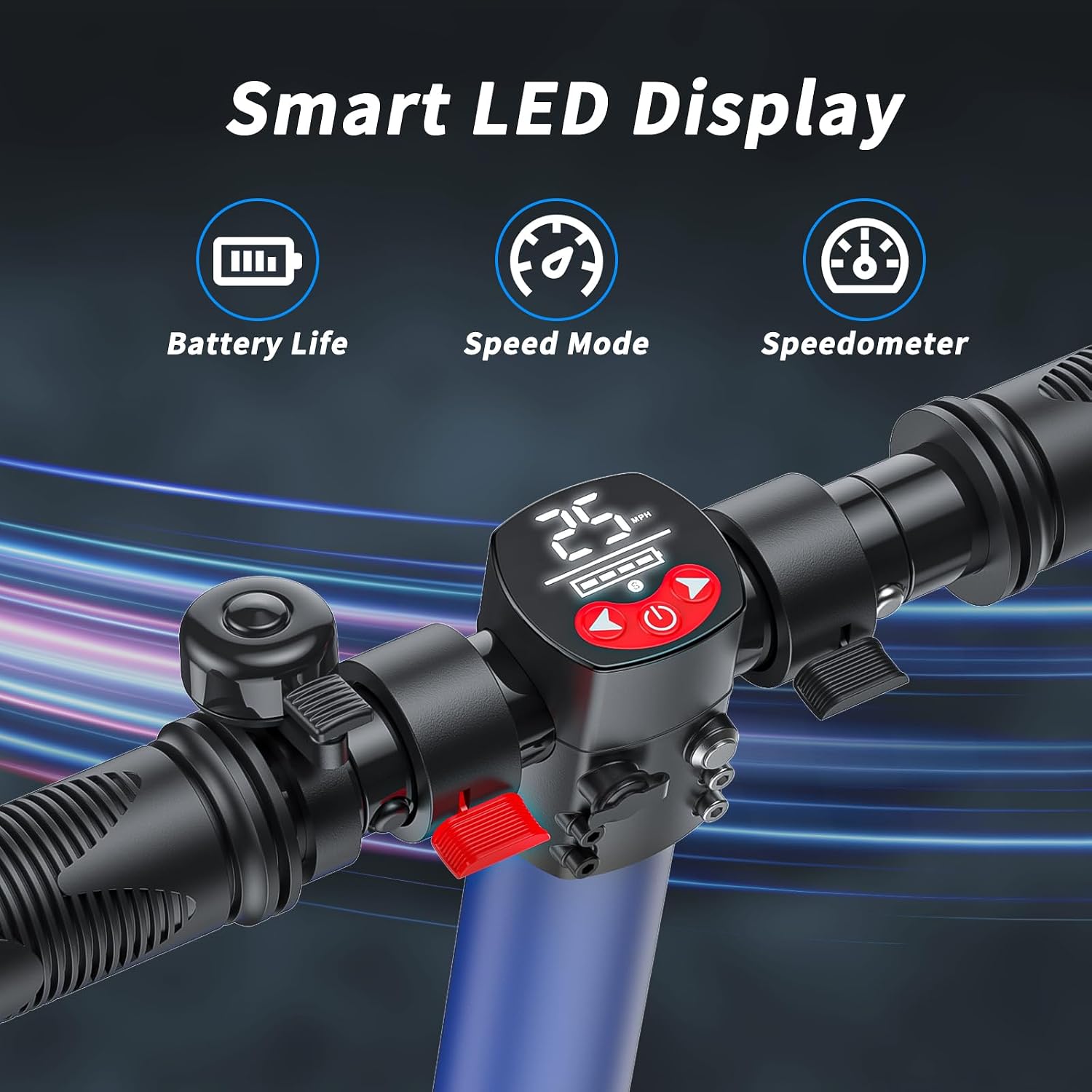 Caroma Electric Scooter Adults Peak 450W, 16-21 Miles Range E Scooter, Safe Speed Control Scooter with Smart LED Display Max 16 MPH, Lightweight Foldable E-Scooter,Electric Scooter for Kids,Gift Idea