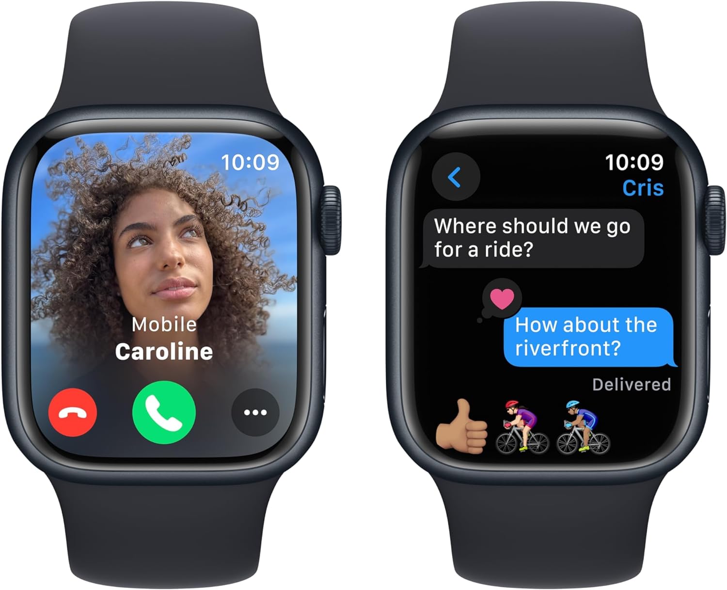 Apple Watch Series 9 [GPS 41mm] Midnight Aluminum Case with Midnight Sport Band S/M (Renewed)