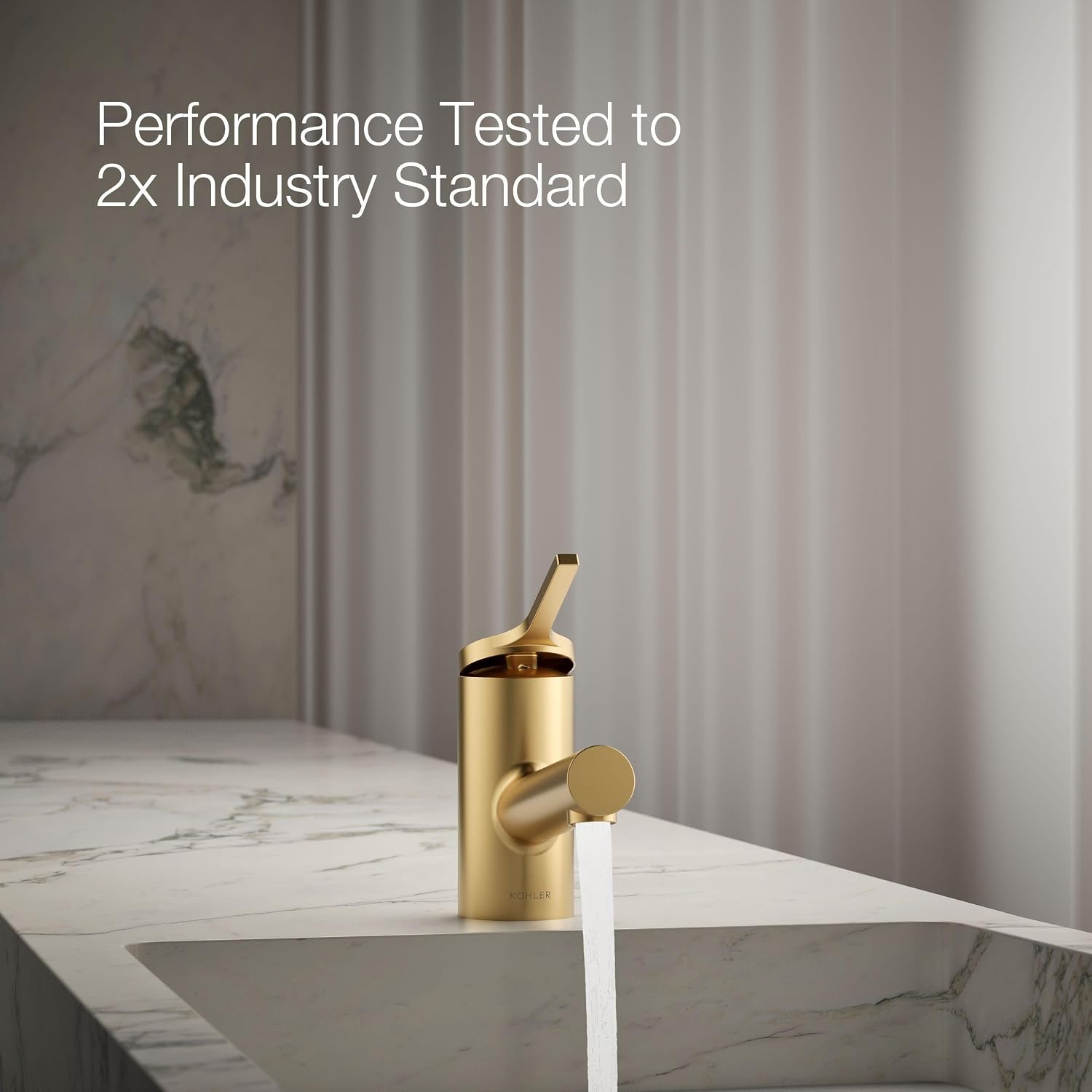 Kohler K-33590-4-2MB Elate® Short Single-Handle Bathroom Sink Faucet, Bathroom Faucets, 1.2 GPM, Vibrant Brushed Moderne Brass