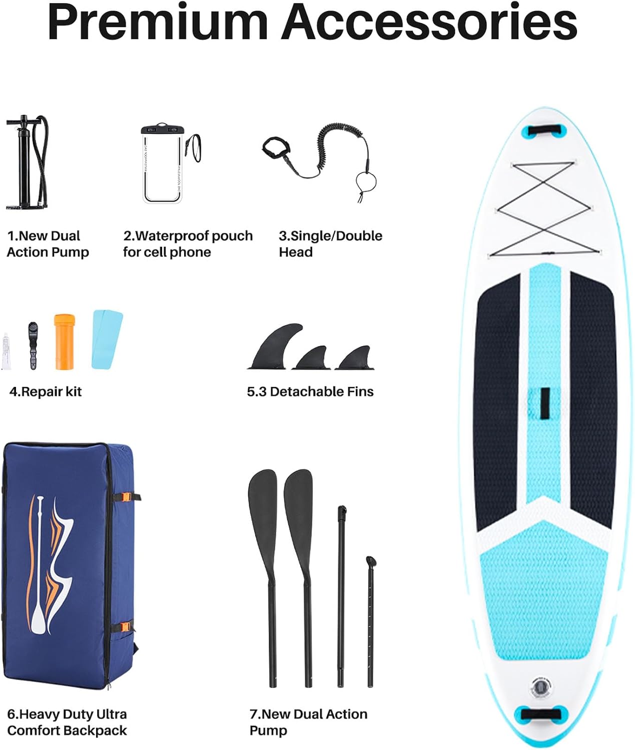 10'6x33'' Extra Wide Inflatable Paddle Board, 400lb Capacity Stand Up Paddle Board for Adults, Stable Inflatable Sup Yoga Board, All Skill Levels, 2Pcs Paddle & Carry Bag, 1 Repair Kit