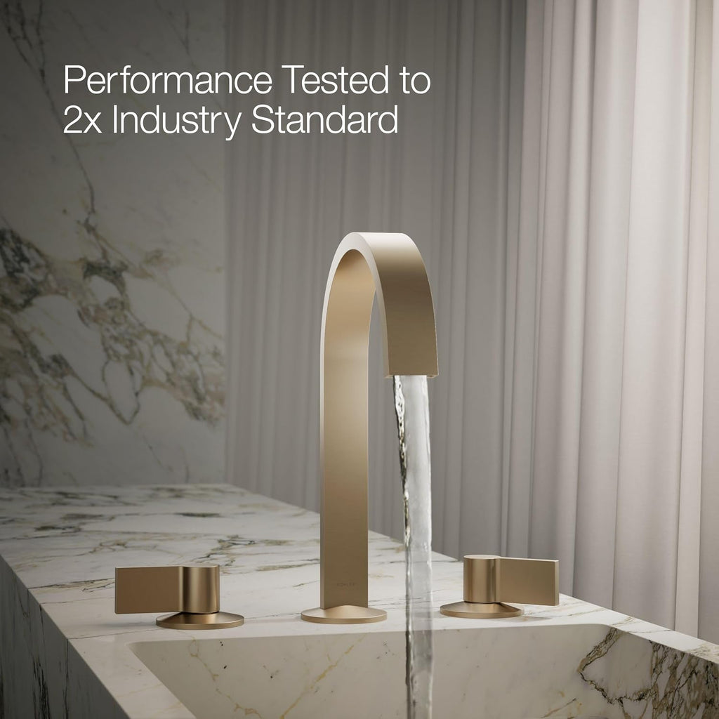 Kohler 77968-BV Components® Bathroom Sink Faucet spout with Ribbon Design, 1.2 gpm, Vibrant Brushed Bronze