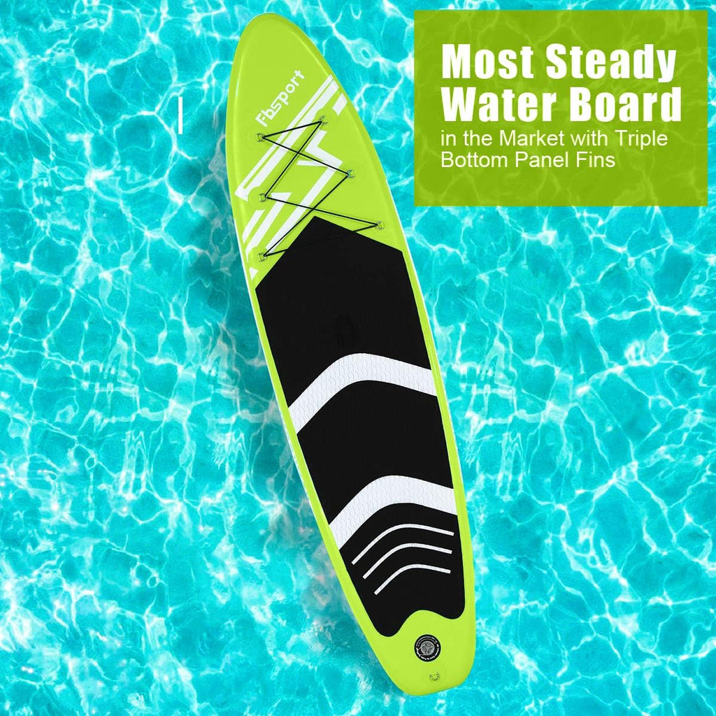 FBSPORT 10'6'' Premium Inflatable Stand Up Paddle Board, Yoga Board with Durable SUP Accessories & Carry Bag | Wide Stance, Surf Control, Non-Slip Deck, Leash, Paddle and Pump for Youth & Adult