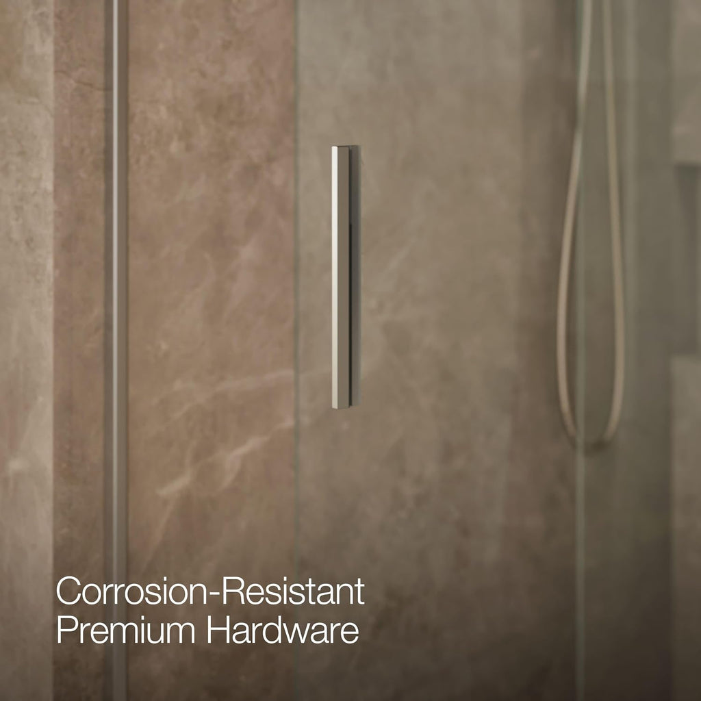 KOHLER K-706008-L-MX Levity Bypass Shower Door with Handle and 1/4-Inch Crystal Clear Glass in Matte Nickel