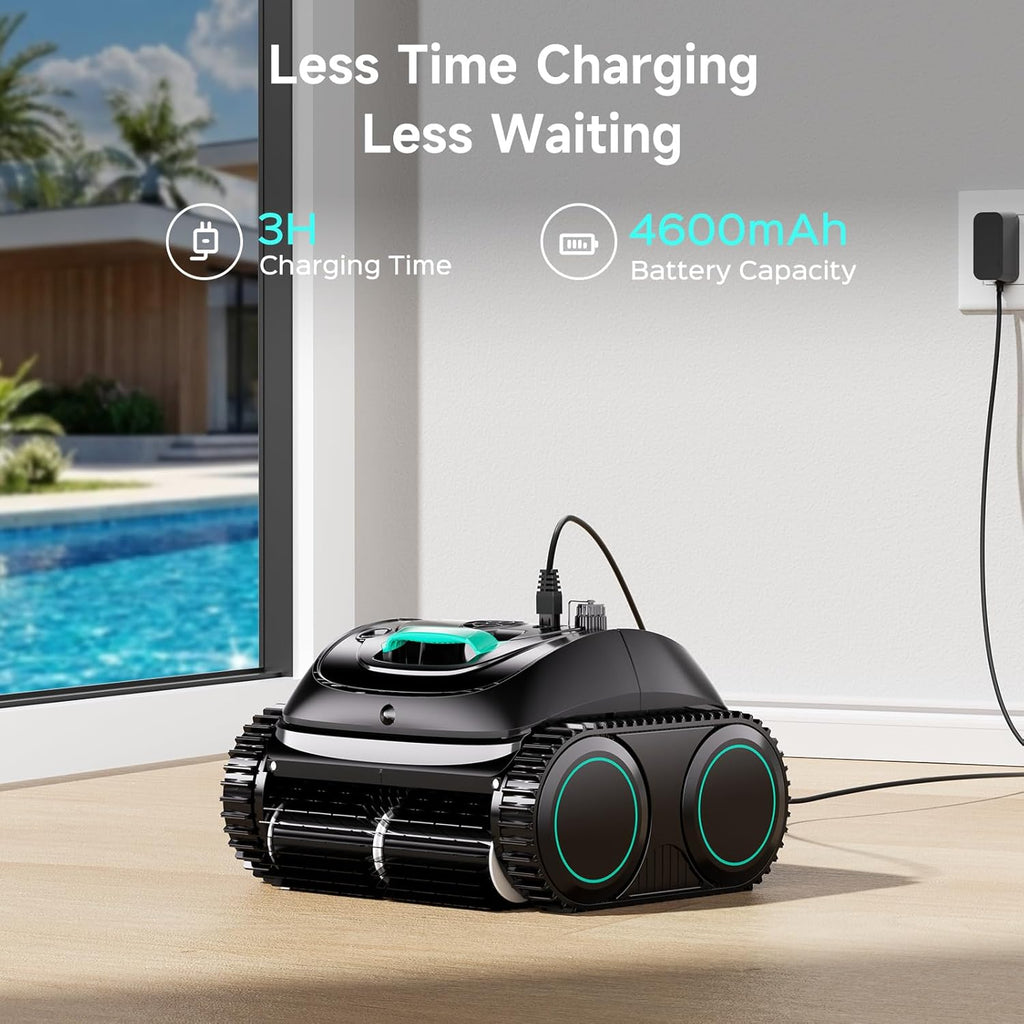 WYBOT C1 Cordless Robotic Pool Vacuum for Inground Pools, Above Ground Pool Cleaner 4-in-1 Wall & Waterline Cleaning Up to 1,614sq.ft, 150mins Smart Navigation, App Support (Forest Green & Black)