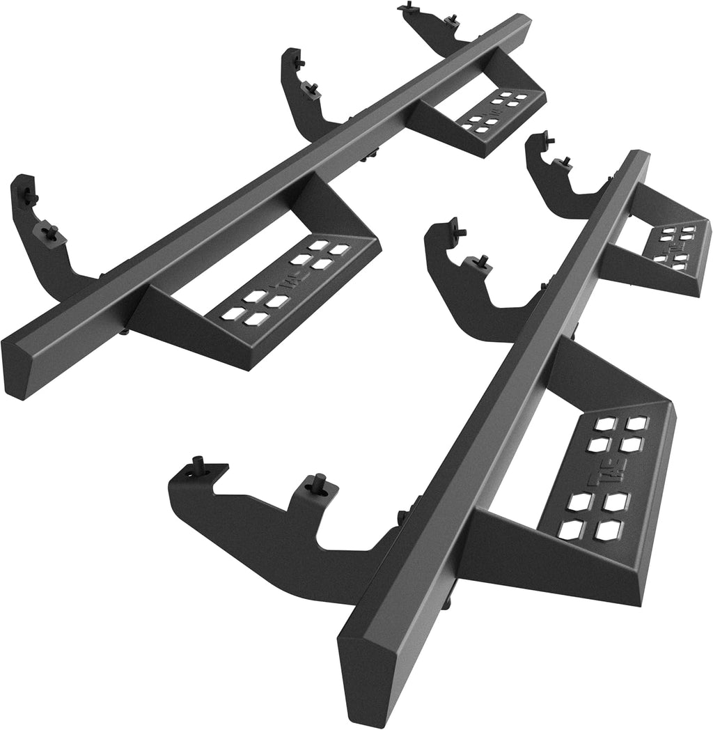 TAC Sniper Running Boards Compatible with 2019-2025 Ford Ranger SuperCrew Cab Truck Pickup 4' Drop Fine Texture Black Side Steps Nerf Bars Rock Slider Armor Off-Road Accessories (2pcs)