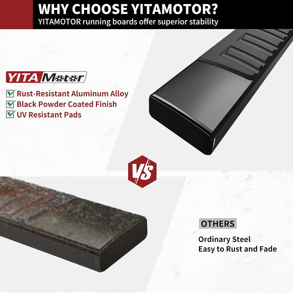YITAMOTOR 6 Inches Running Boards Compatible with 2015-2026 Chevrolet Colorado/GMC Canyon Crew Cab, Aluminum Black Side Steps Nerf Bars