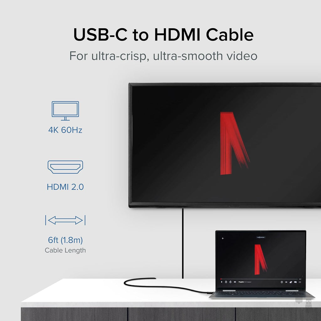 Plugable 5 Monitor USB-C Docking Station with 140W Power + 3X USB-C to HDMI 4K@60Hz Cables (6ft) - Complete Multimonitor Dock Bundle for Mac and Windows