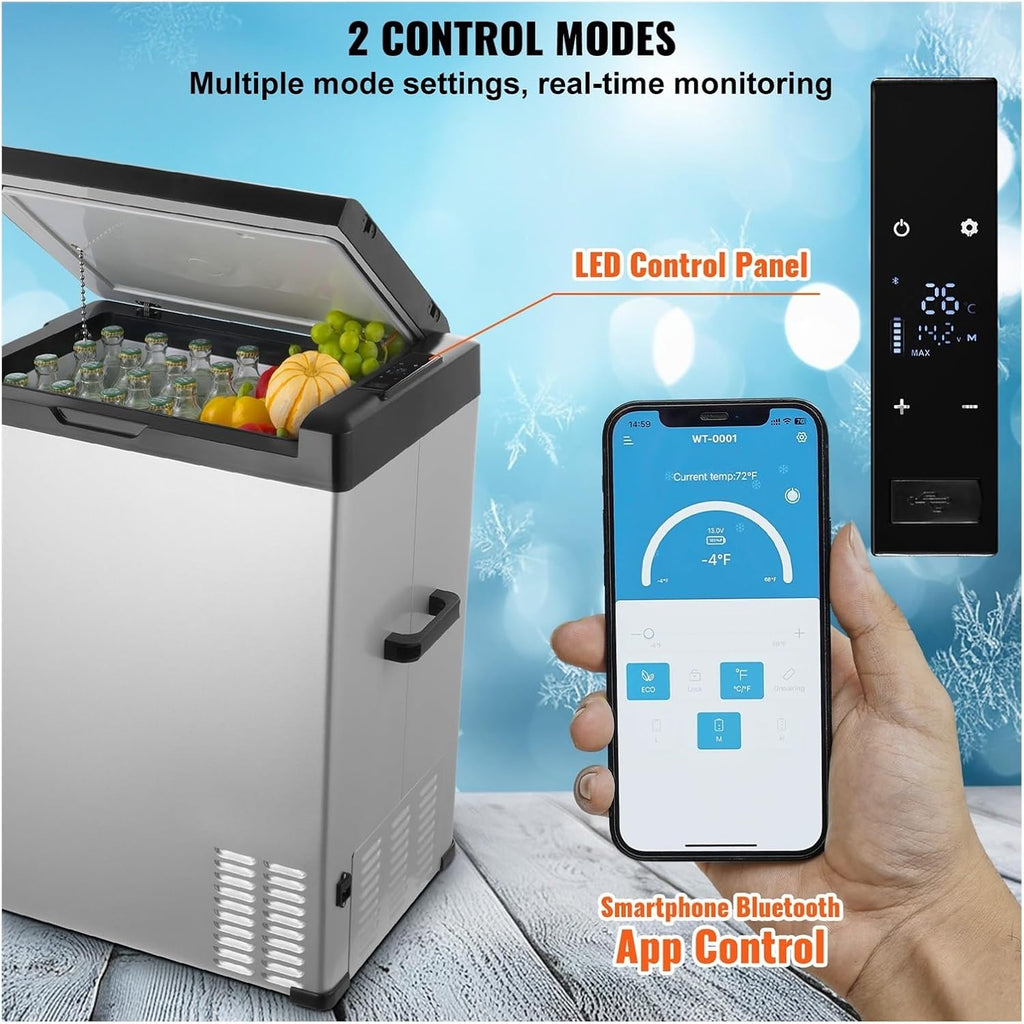 Car Refrigerator 12 Volt 70 L Single Portable Freezer 12/24V DC And 100-240V AC Compressor Cooler For Outdoor Camping RV
