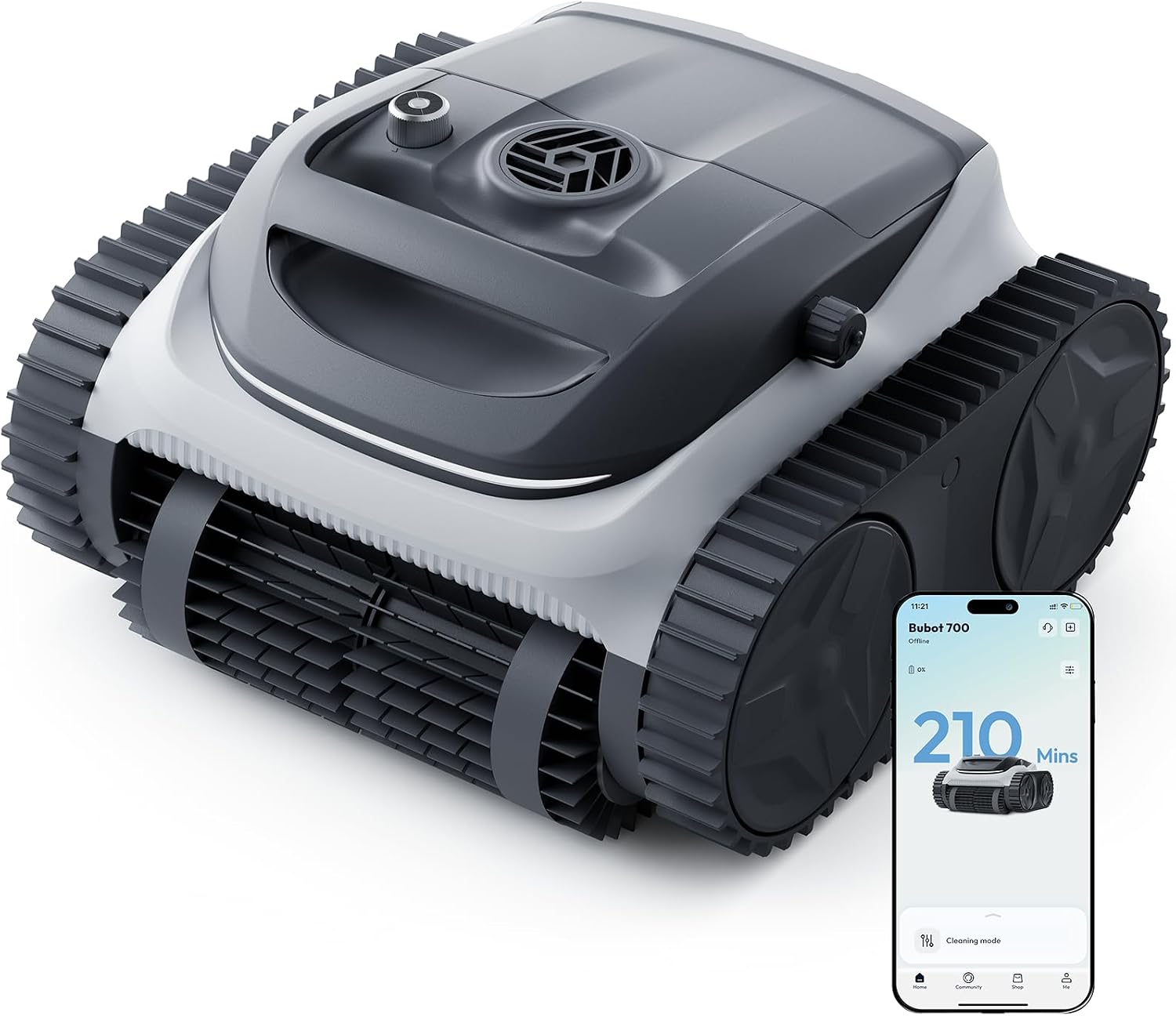 (2026 Upgraded) Bubot 700 Cordless Robotic Pool Vacuum for Inground Pools, Above Ground Pool Cleaner with App Control & Smart Navigation, Floor Wall Waterline Cleaning, Up to 210-Min Runtime, White