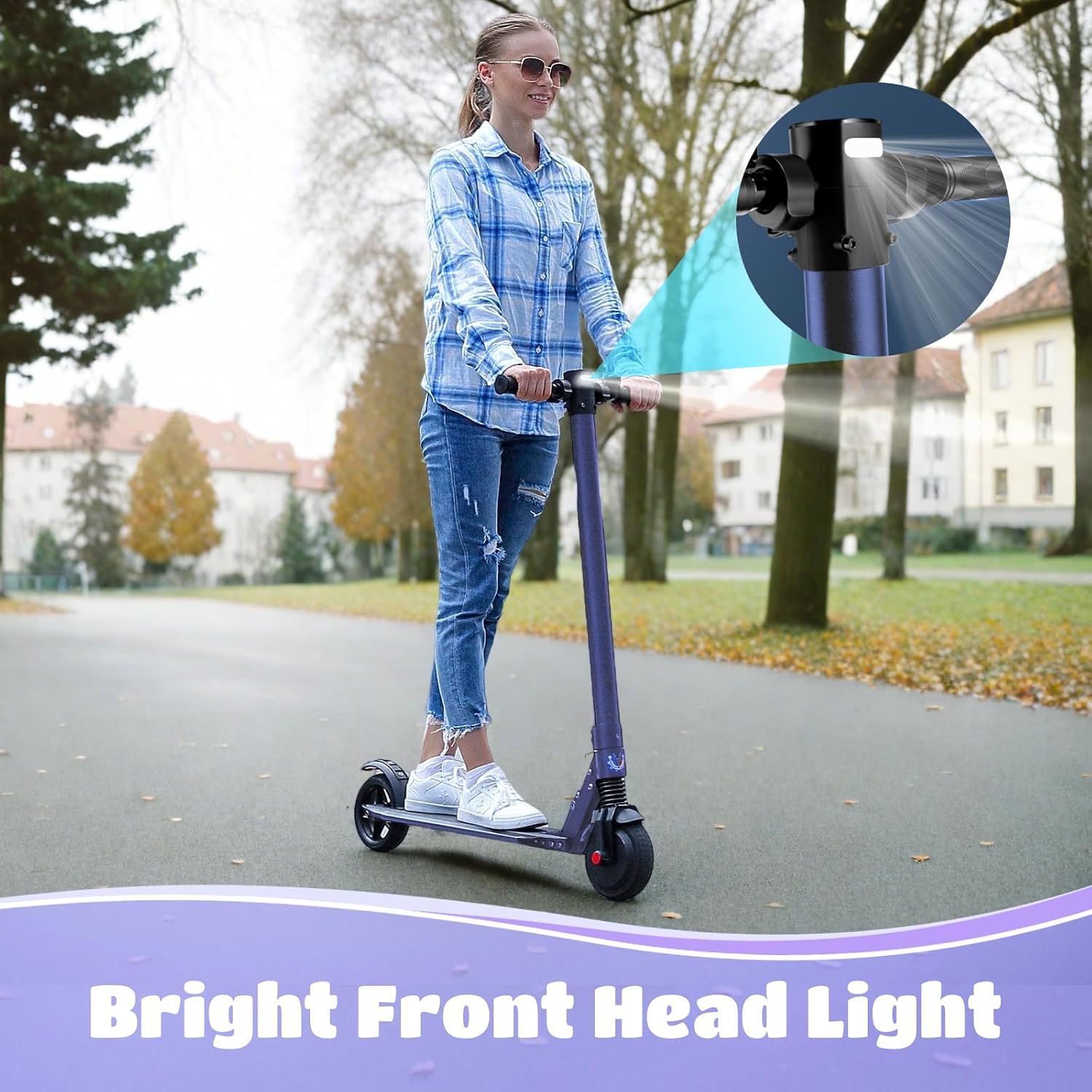 Caroma Electric Scooter Adults Peak 450W, 16-21 Miles Range E Scooter, Safe Speed Control Scooter with Smart LED Display Max 16 MPH, Lightweight Foldable E-Scooter,Electric Scooter for Kids,Gift Idea