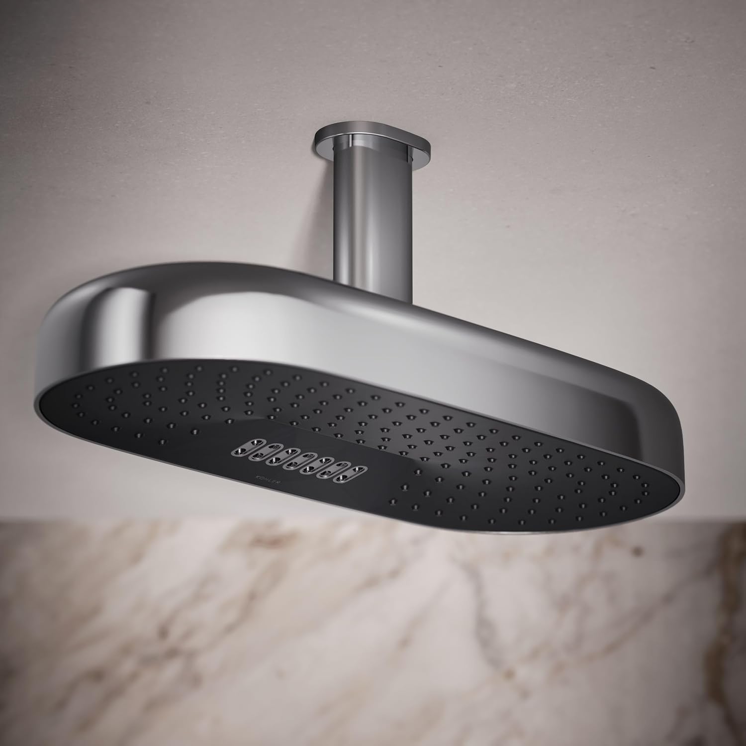 Kohler 26297-CP Statement® Oblong 18' two-function rainhead, 2.5 gpm, Polished Chrome