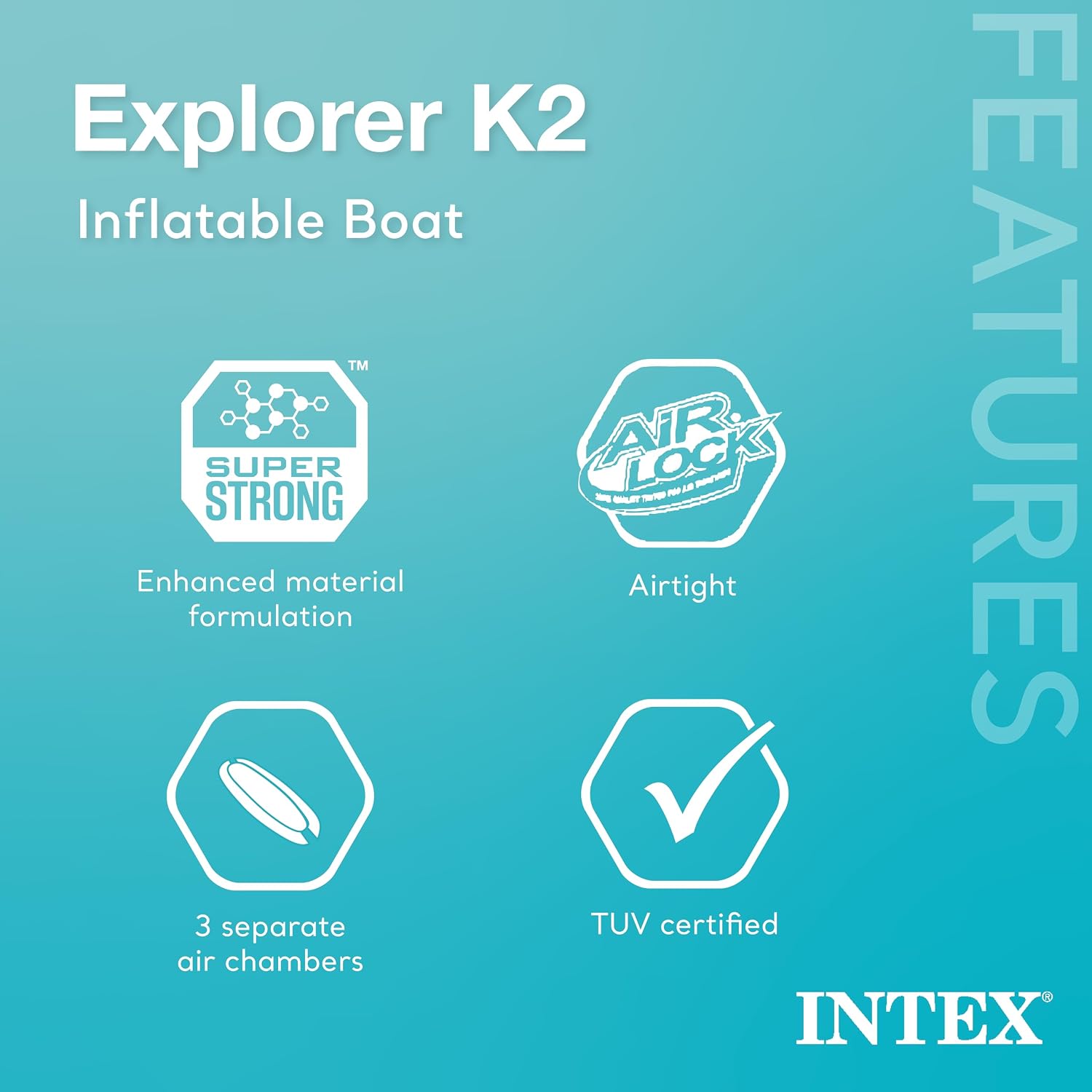 INTEX 68307EP Explorer K2 Inflatable Kayak Set: Deluxe 86in Kayak Paddles and High-Output Pump – Adjustable Seats with Backrest – Removable Skeg – 2-Person – 400lb Weight Capacity, 2 Pack