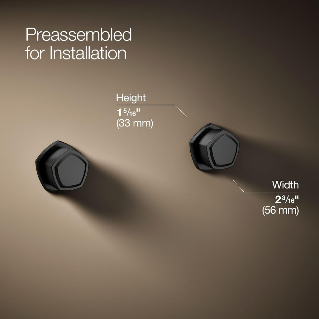 KOHLER K-T27013-9-BL Occasion Wall-Mount Bathroom Sink Faucet Knob Handle Trim, 1.2 GPM, Premium Durable Metal, Matte Black