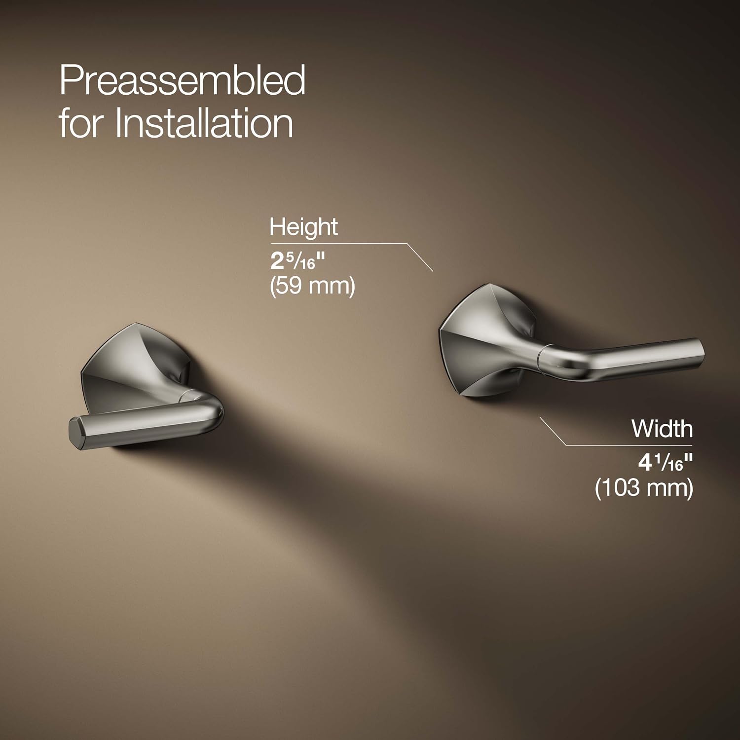 KOHLER T27013-4-SN Occasion Wall-Mount Bathroom Sink Faucet Lever Handle Trim in Vibrant Polished Nickel