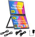Waveshare 15.6inch Dual-Screen Stacked Portable Monitor Dual-1080p Foldable Extender Screen 100%SRGB 178° Viewing Angle With Gravity Sensor Hi-Fi Speaker Support Multi Display Modes for Windows/MacOS
