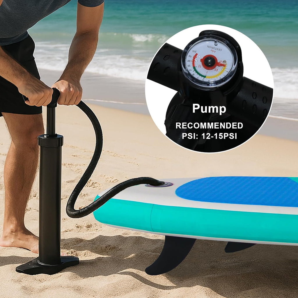 Inflatable Stand up Paddle Board, Extra Wide SUP, with Premium Paddleboard Accessories, Hand Pump, Backpack, Adult & Youth, for Yoga Fishing Paddling