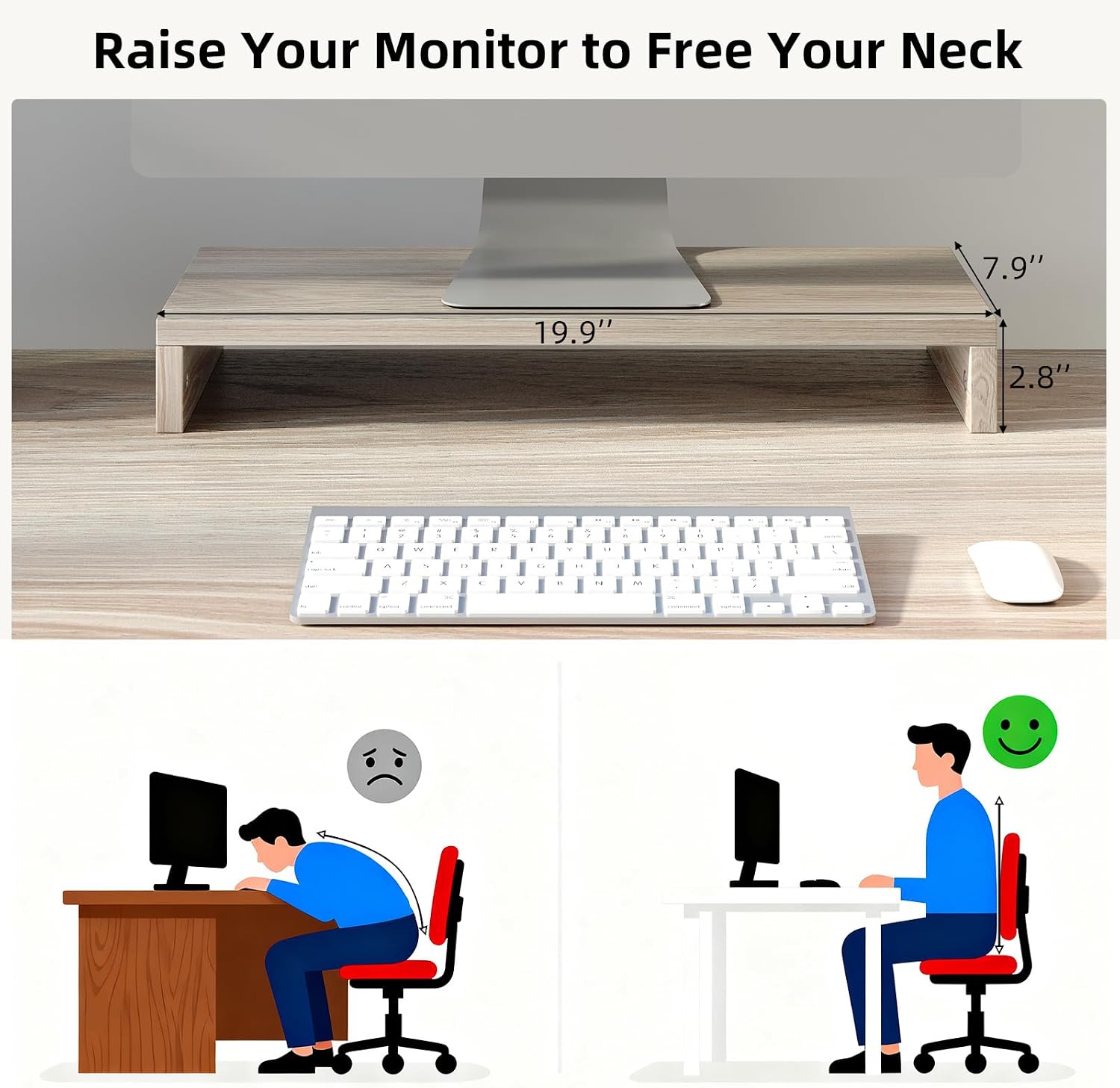 HOMBCK L Shaped Desk with Drawers and Shelves, 55' Office Desk with Storage, Removable Monitor Stand, Reversible L Shaped Desk, Corner Desk for Bedroom,Home Office, White & Walnut