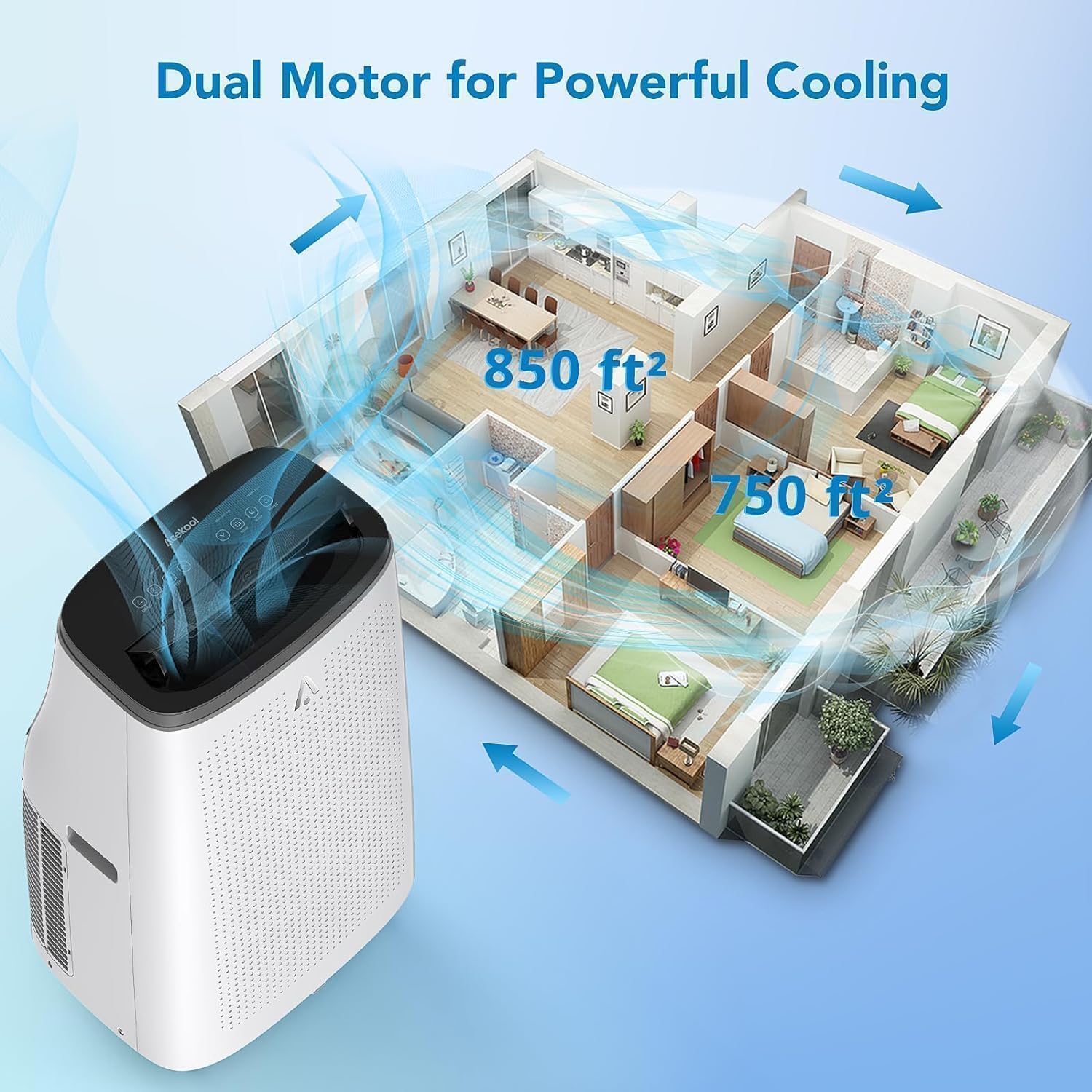 14000 BTU Portable Air Conditioner, with Remote Control 3 in-1 Ultra-Quiet Cooling, Dehumidifier & Fan for Rooms Up to 700 Sq. Ft. – Sleep Mode, 24H Timer & Windows Kit