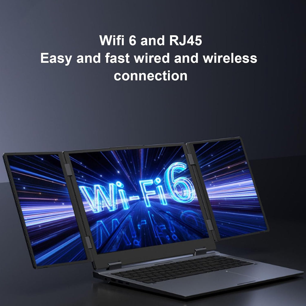 Tangxi Fold Screen Laptop, 16 Inch Main Display & Dual 10.5 Inch Secondary Screens, 16GB RAM 1TB SSD, 11Pro Face Unlock, with WiFi6 RJ45 for Multitasking Work Design (US Plug)