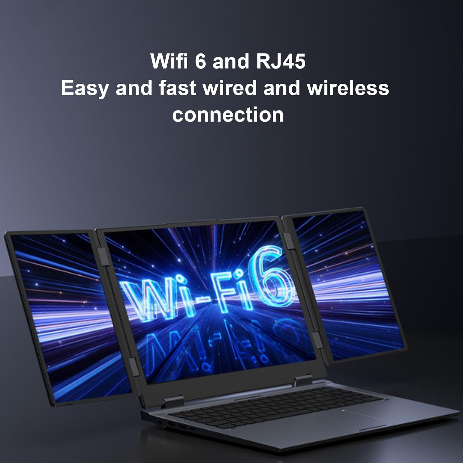 Tangxi Fold Screen Laptop, 16 Inch Main Display & Dual 10.5 Inch Secondary Screens, 16GB RAM 1TB SSD, 11Pro Face Unlock, with WiFi6 RJ45 for Multitasking Work Design (US Plug)