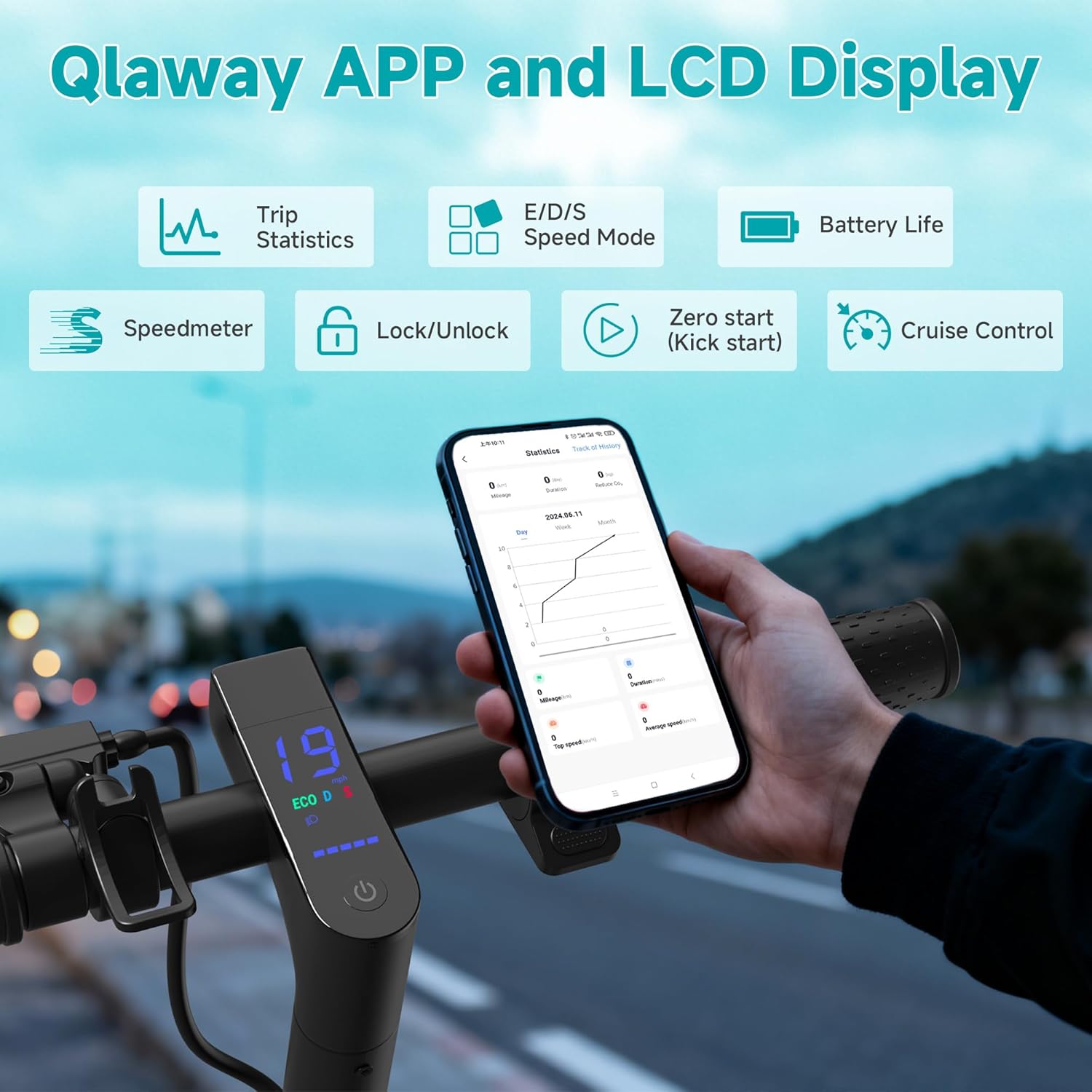 Qlaway 8.5' E Scooter for Adults 19/22 MPH 350/500W Motor 187.2/288.6/441WH Battery, Motorized Scooter Up to 22 Miles Range, Foldable Bearing 265 LBS/APP Control