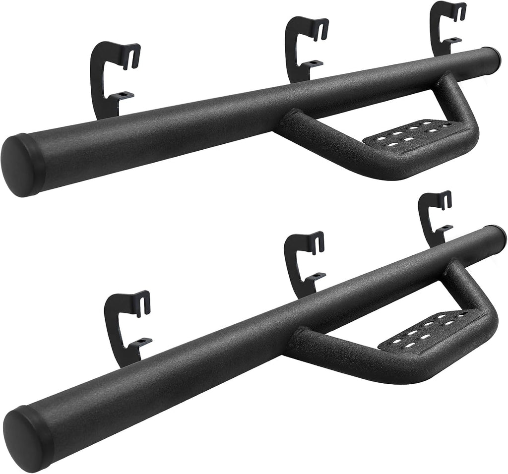 SMANOW Running Boards Compatible with 2007-2018 Chevy Silverado/GMC Sierra 1500 Regular/Standard/Single Cab, 4 inch Carbon Steel Drop Down Side Steps, Matte Textured Black Style Step Bars.