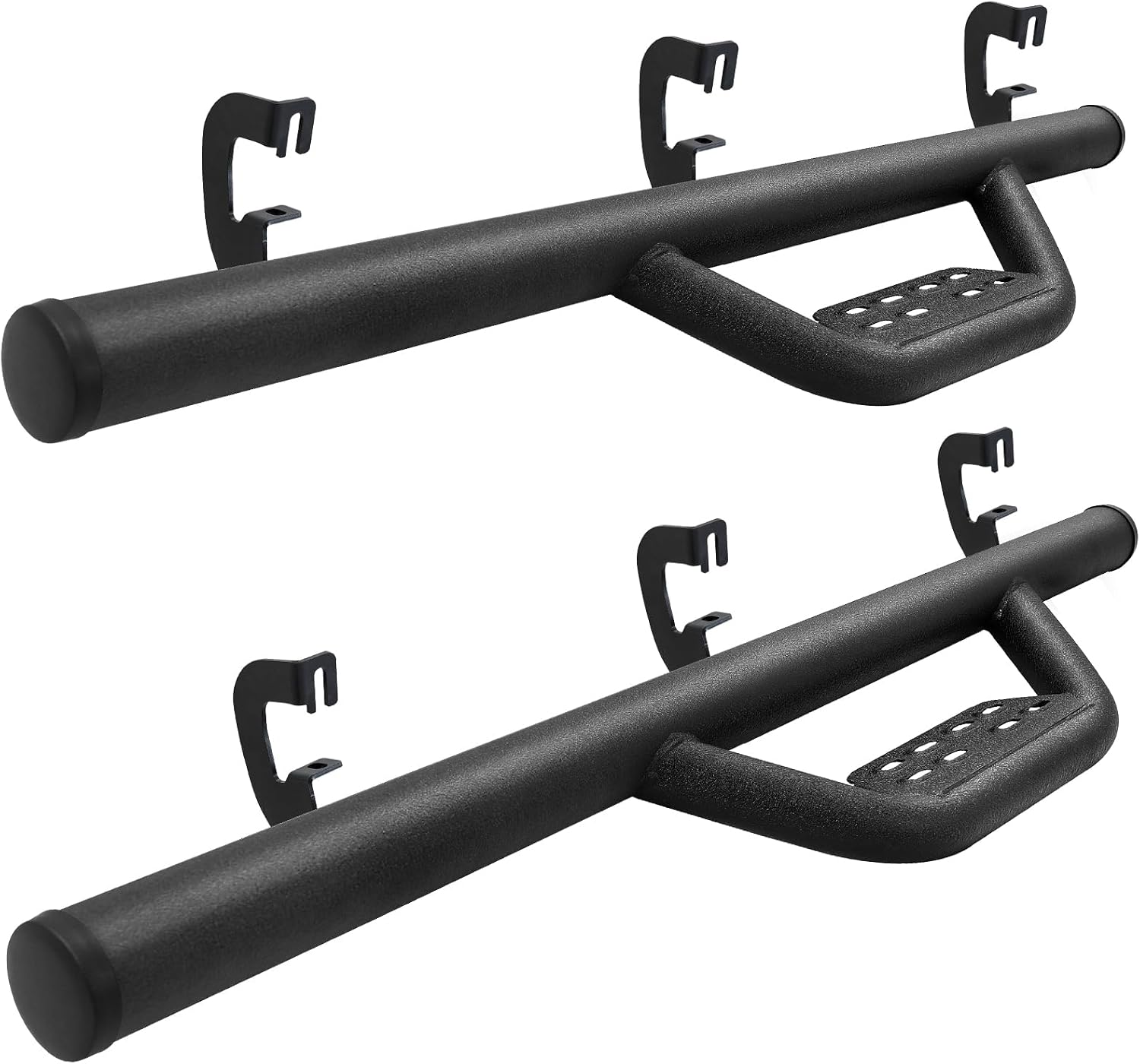 SMANOW Running Boards Compatible with 2007-2018 Chevy Silverado/GMC Sierra 1500 Regular/Standard/Single Cab, 4 inch Carbon Steel Drop Down Side Steps, Matte Textured Black Style Step Bars.