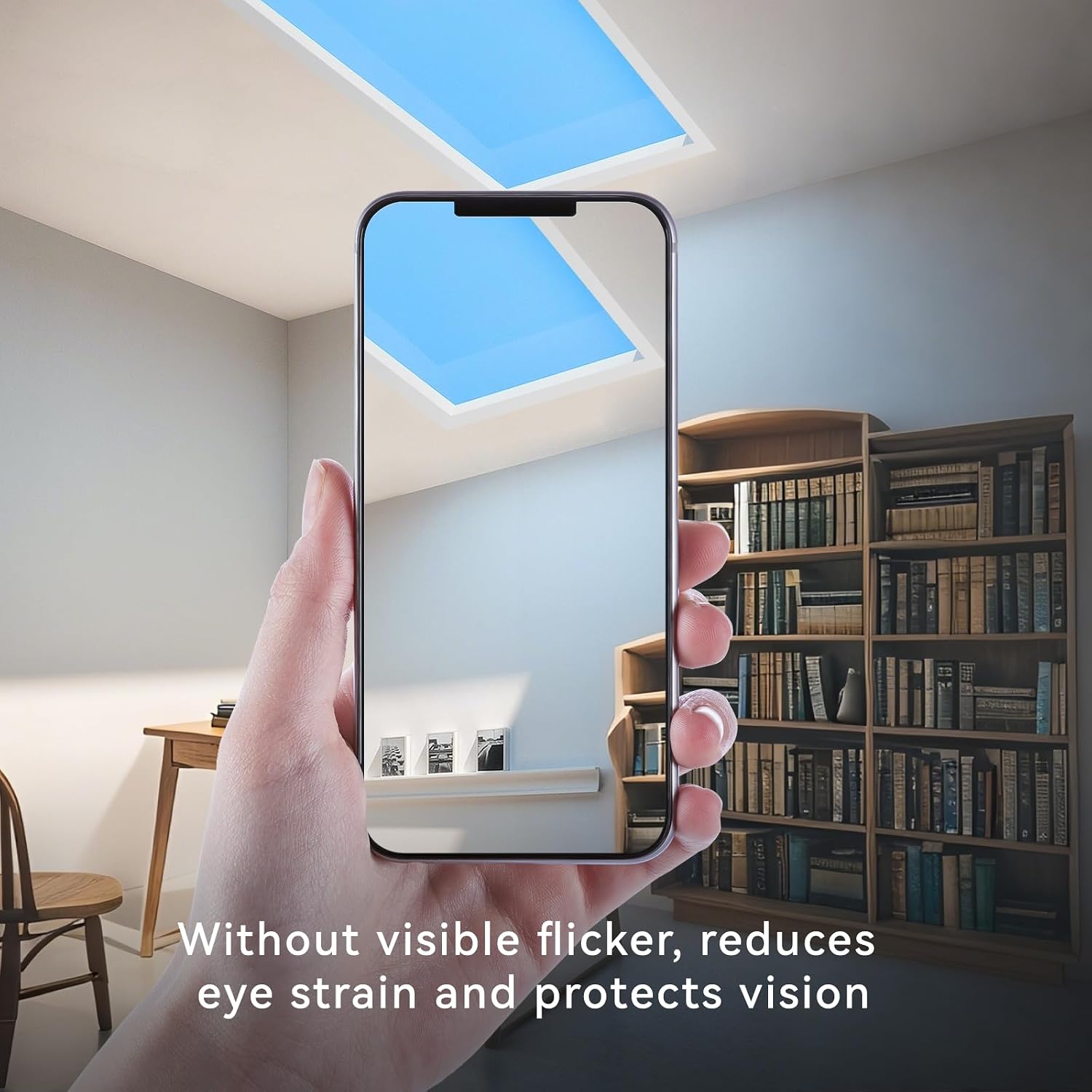 4x1 Ft Smart Blue Sky Light Ceiling Lamp, APP Control and Biological Rhythm Simulate Sunlight Irradiation, Artificial Skylight for Living Room, Bathroom, Office (4x1 Ft)