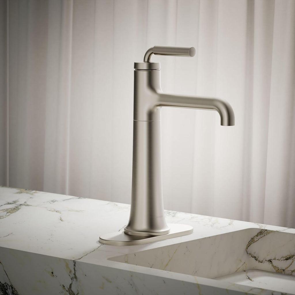 Kohler 26437-4-BN Tone™ Tall Single-Handle Bathroom Sink Faucet, 1.2 gpm, Vibrant Brushed Nickel