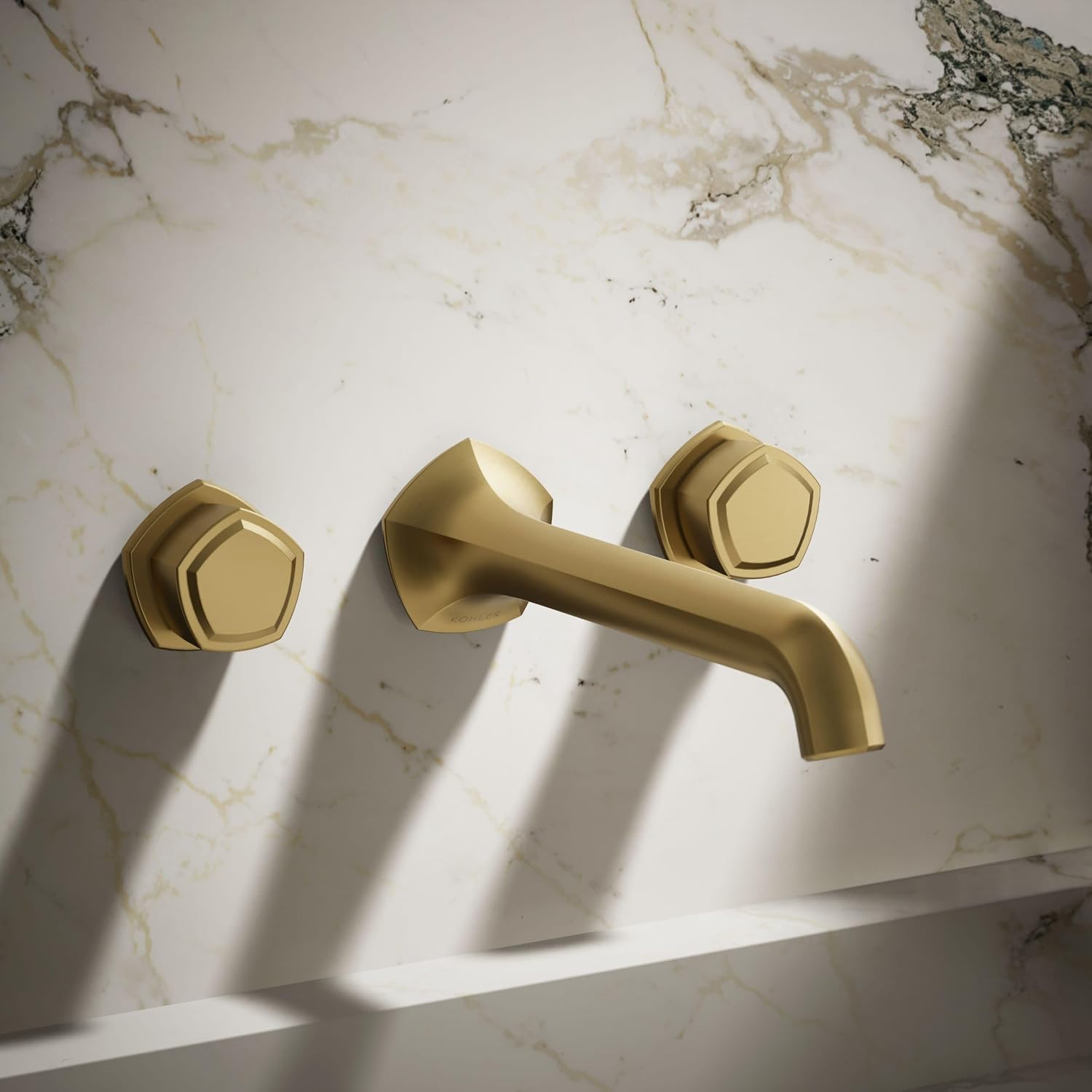 KOHLER T27013-9-2MB Occasion Wall-Mount Bathroom Sink Faucet Knob Handle Trim in Vibrant Brushed Moderne Brass