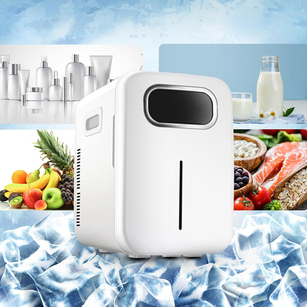 Mini Car Fridge, 220VAC/12V DC Portable Thermoelectric Cooler and Warmer Refrigerator 20 Liter Capacity for Cosmetics,Foods, Bedroom, Dorm, Office, Car