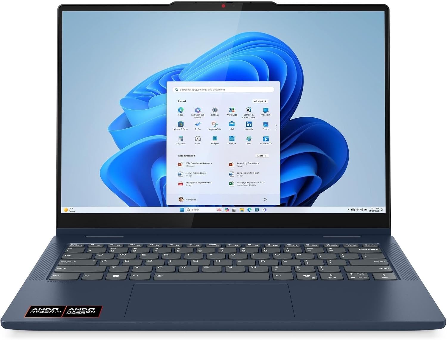 Lenovo 2025 IdeaPad 5 2-in-1 14AKP10 Personal Laptop - 14' 1920x1200 Touchscreen - AMD Ryzen AI 7 350-16GB RAM-2TB SSD - AMD Radeon 860M Graphics - HD Audio - 1080P + IR Camera - W11H - Cosmic Blue