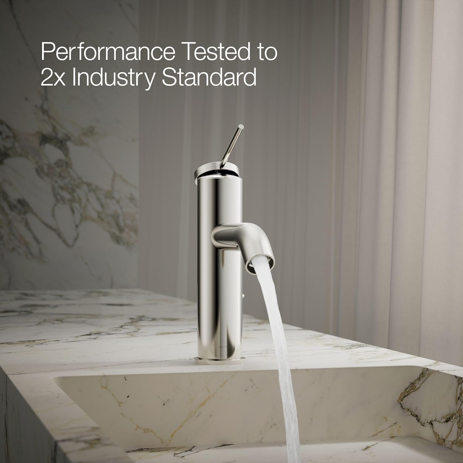 Kohler 77958-4A-SN Components® Single-Handle Bathroom Sink Faucet, 1.2 gpm, Vibrant Polished Nickel