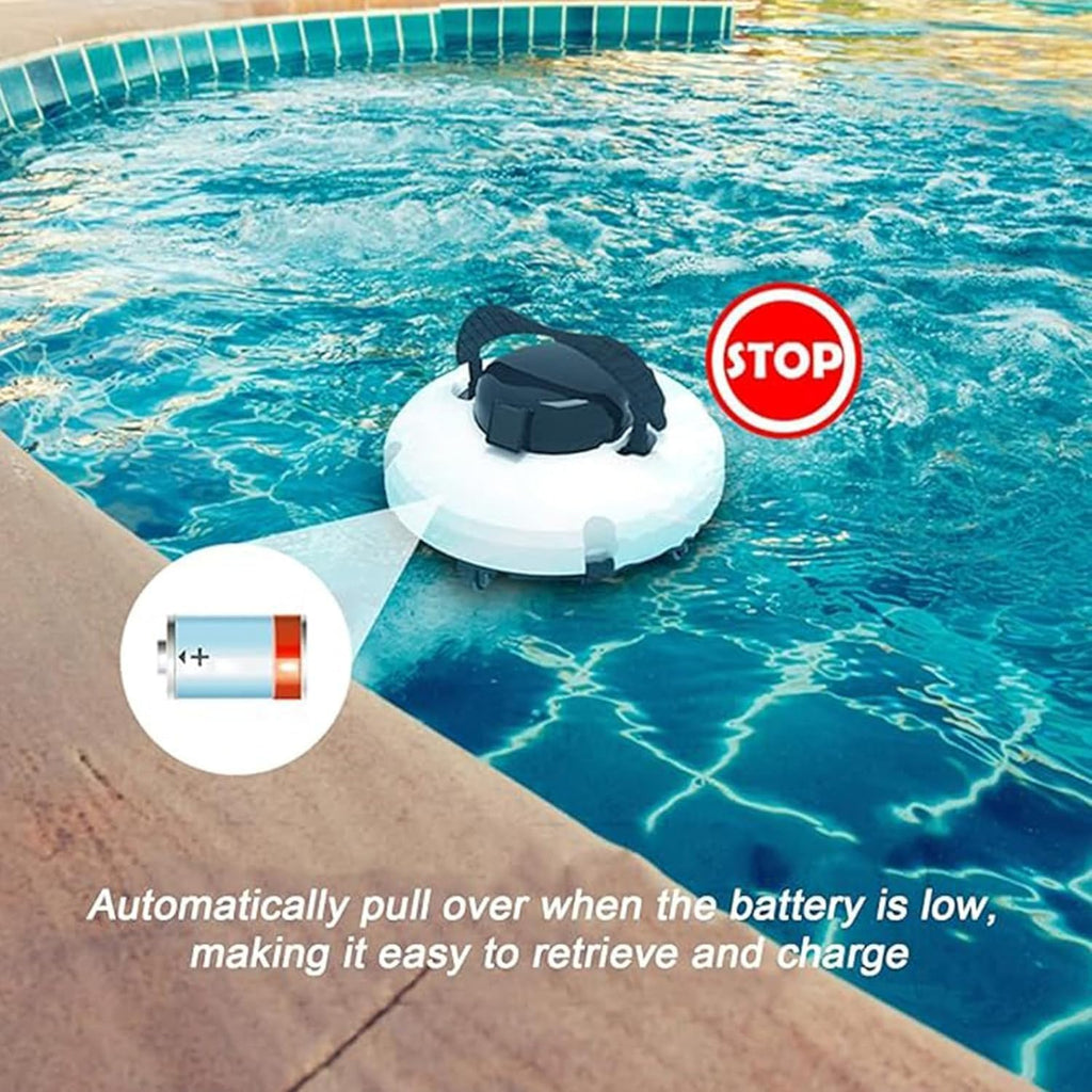 Fully Automatic Wall Climbing Pool Cleaning Robot, with Ultra-Fine Filters - Vacuum Cleaner for Pool,120 mins runtime White (White)