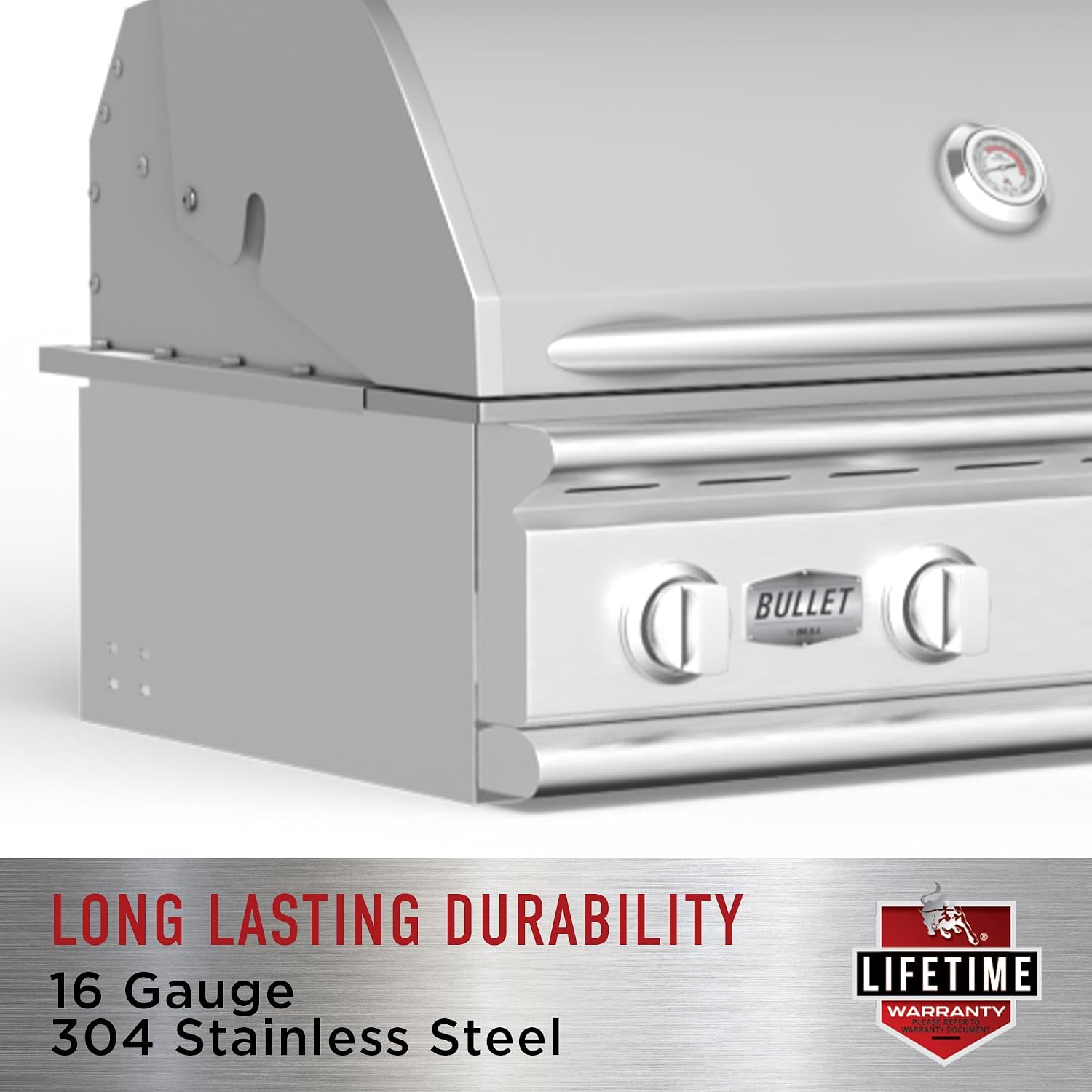 Bull Outdoor Products 30' S/S Single Storage Door w/ 2 Drawer Combo w/Reveal, Stainless Steel