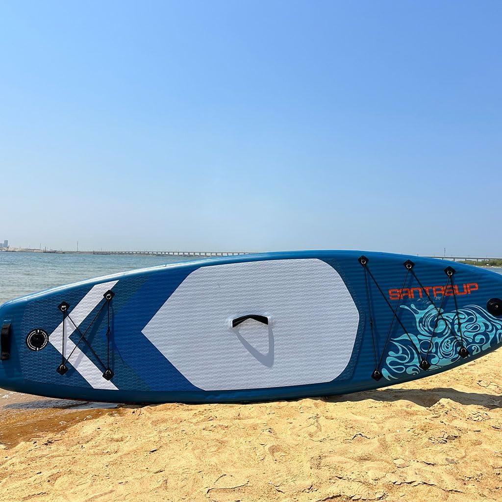 Inflatable Paddle Board for Adults, Extra Wide Stand Up Paddleboards with Premium SUP Accessories and Carry Bag Reinforced Double Layer All-Around Paddleboard Bottom for All Skill Level