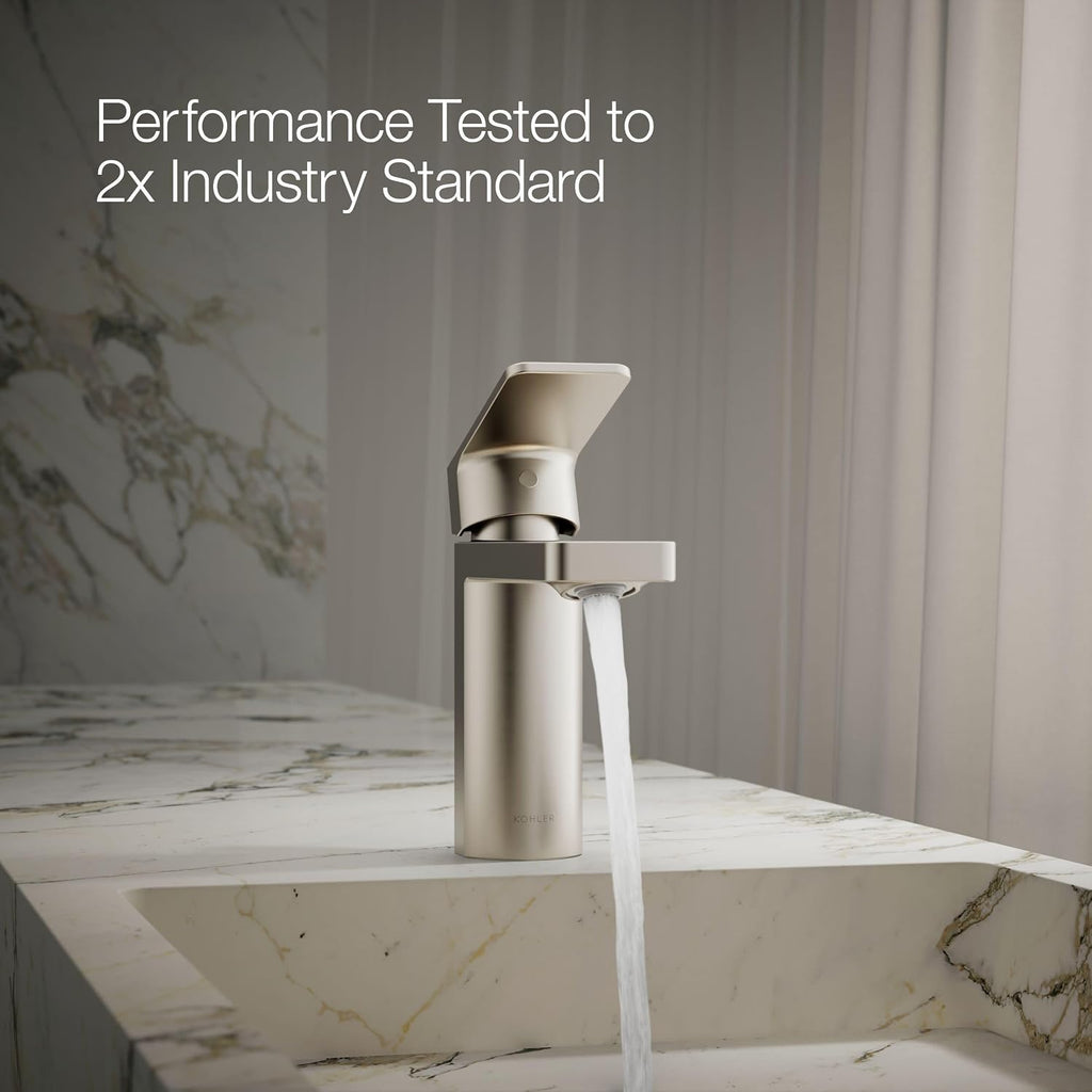 Kohler 23472-4K-BN Parallel Single-Handle 1.0 GPM Bathroom Sink Faucet, Vibrant Brushed Nickel