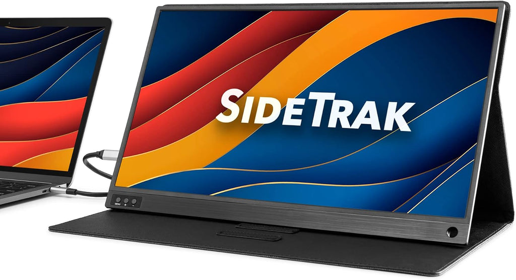 SideTrak  Solo Portable Laptop Monitor 15.6' FHD 1080P LCD Screen | Works with Mac, PC, Chrome, PS4, Xbox, Raspberry Pi, & More | Powered by USB or Mini HDMI | Detachable Padded Case and Kickstand