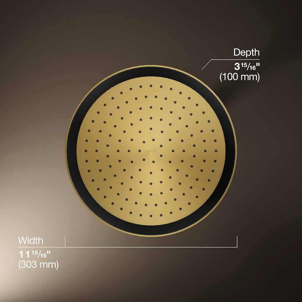 Kohler 26291-G-2MB Statement® Round 12' single-function rainhead, 1.75 gpm, Vibrant Brushed Moderne Brass