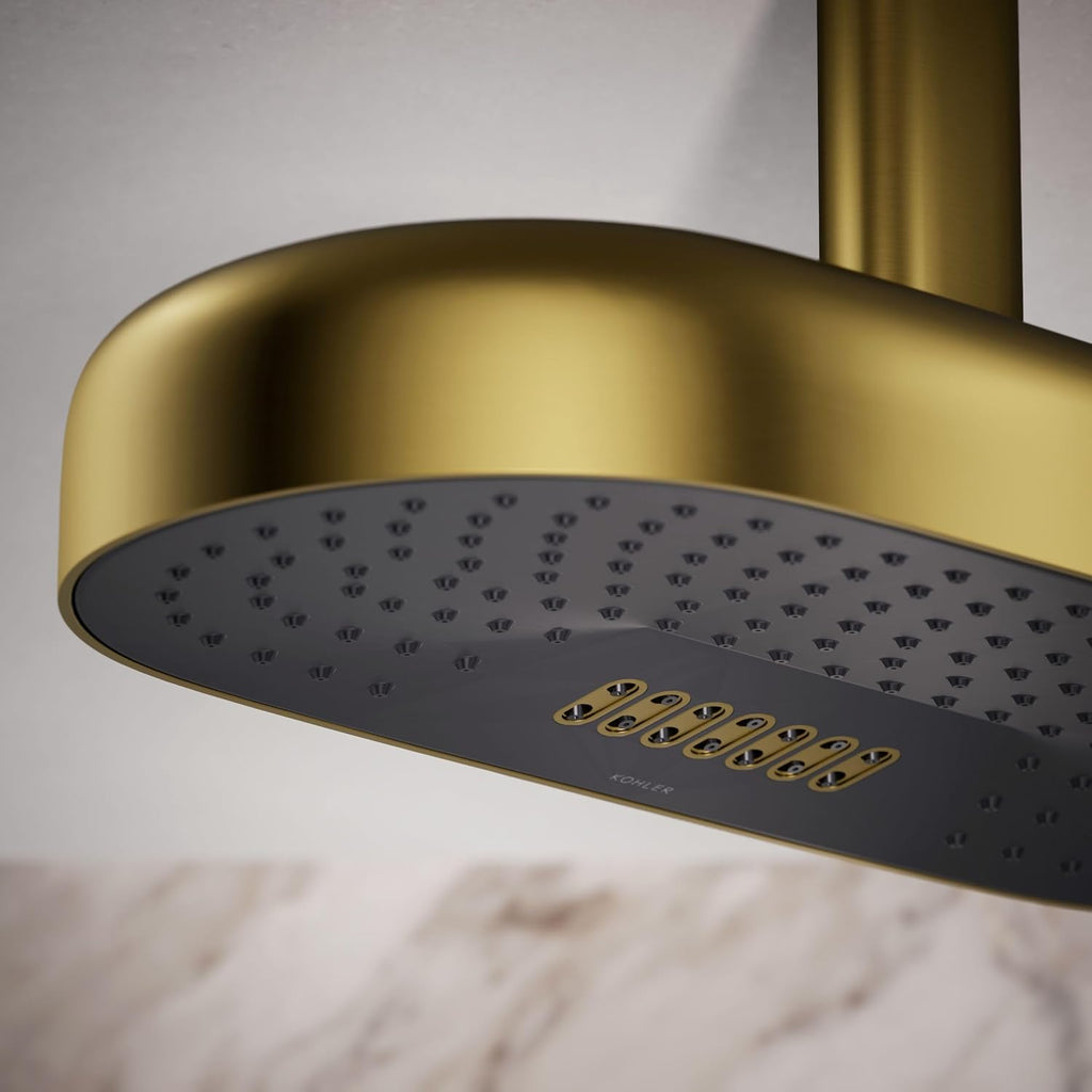 Kohler 26297-2MB Statement® Oblong 18' two-function rainhead, 2.5 gpm, Vibrant Brushed Moderne Brass
