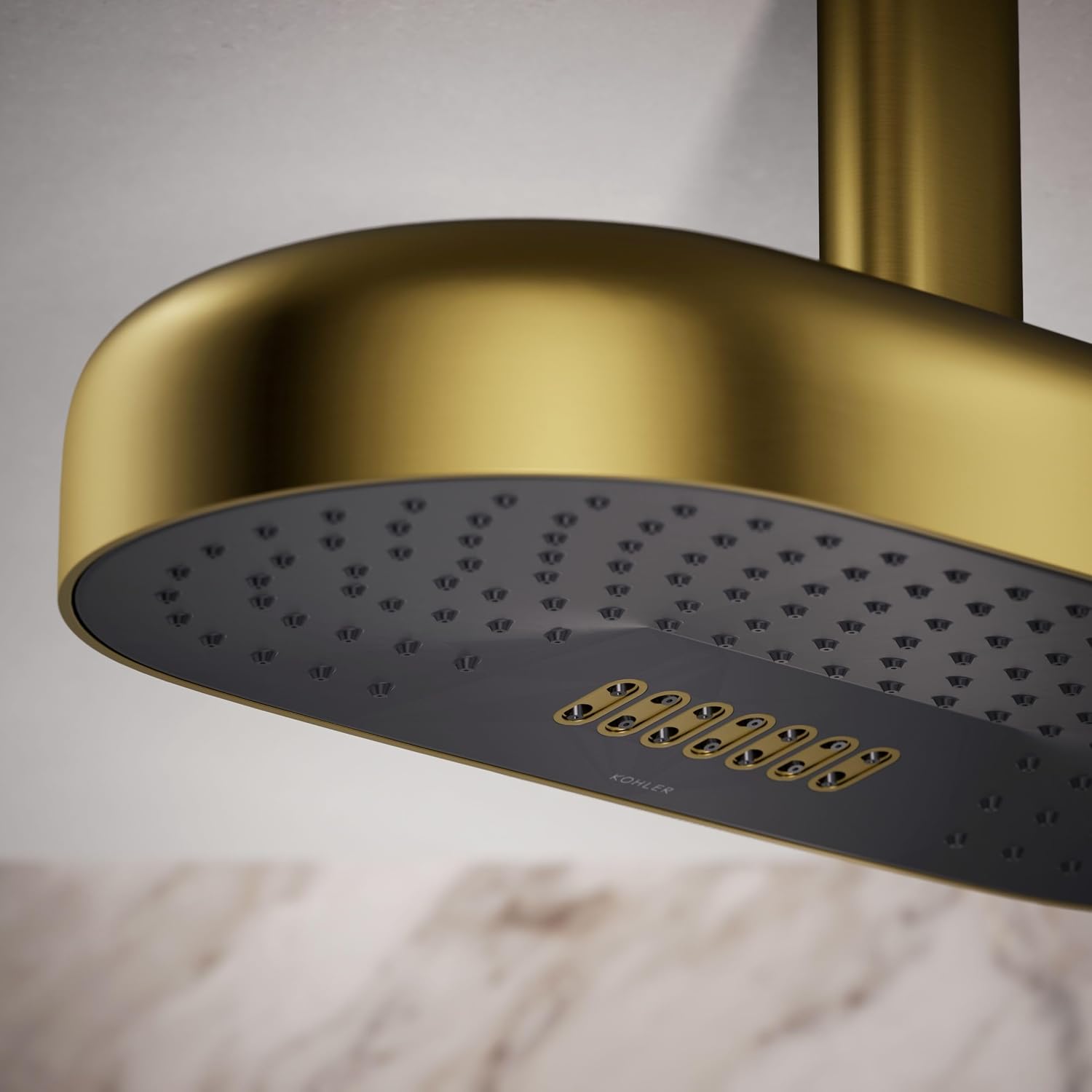 Kohler 26297-2MB Statement® Oblong 18' two-function rainhead, 2.5 gpm, Vibrant Brushed Moderne Brass