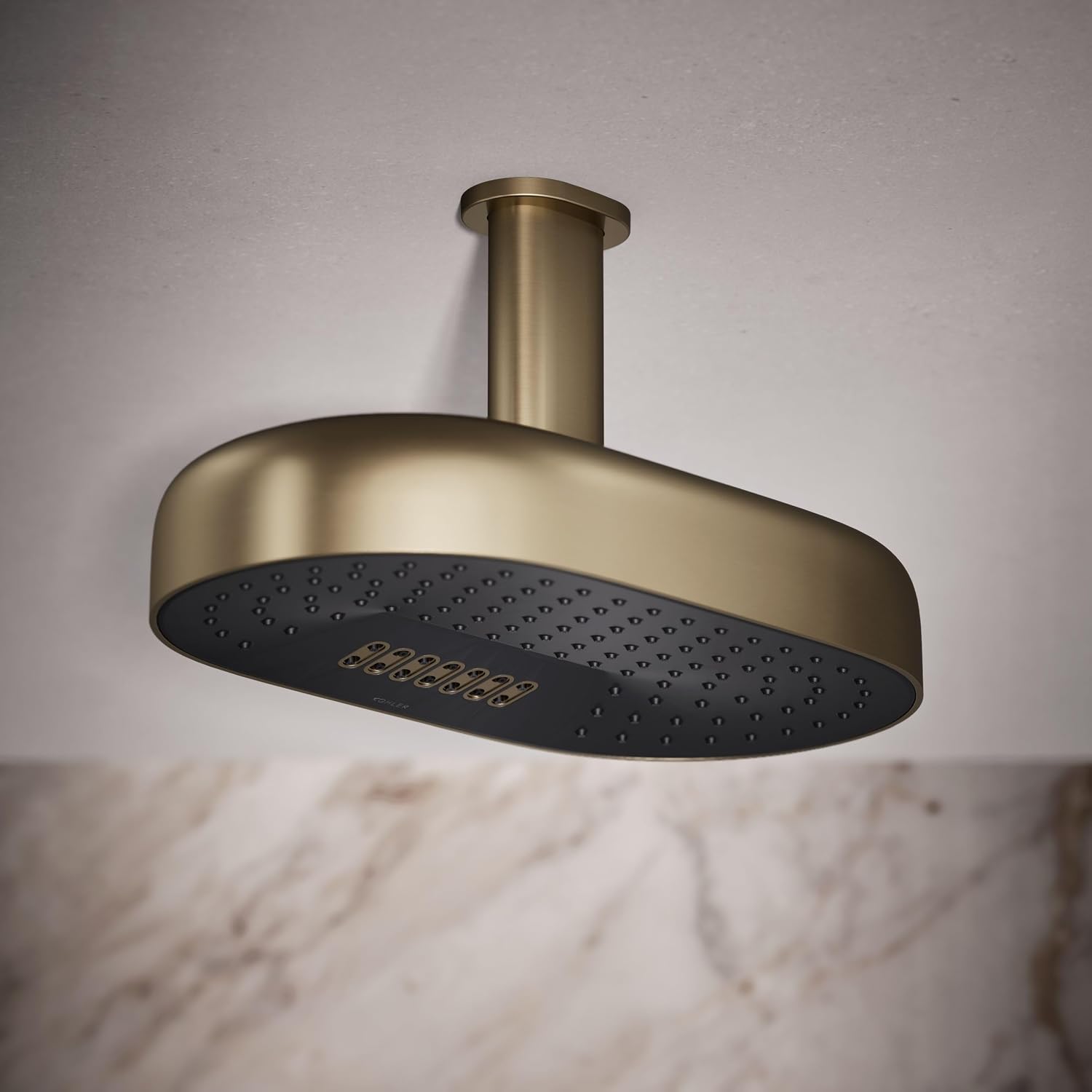 Kohler 26295-BV Statement® Oblong 14' two-function rainhead, 2.5 gpm, Vibrant Brushed Bronze