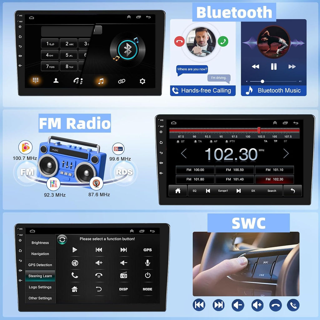 4+64G Radio for Honda Civic 2016 2017 2018 2019 2020 with Wireless Apple Carplay Android Auto, 9'' Touch Screen for Civic Stereo Bluetooth, FM, GPS Navi, WiFi, SWC, Mic, AHD Backup Camera