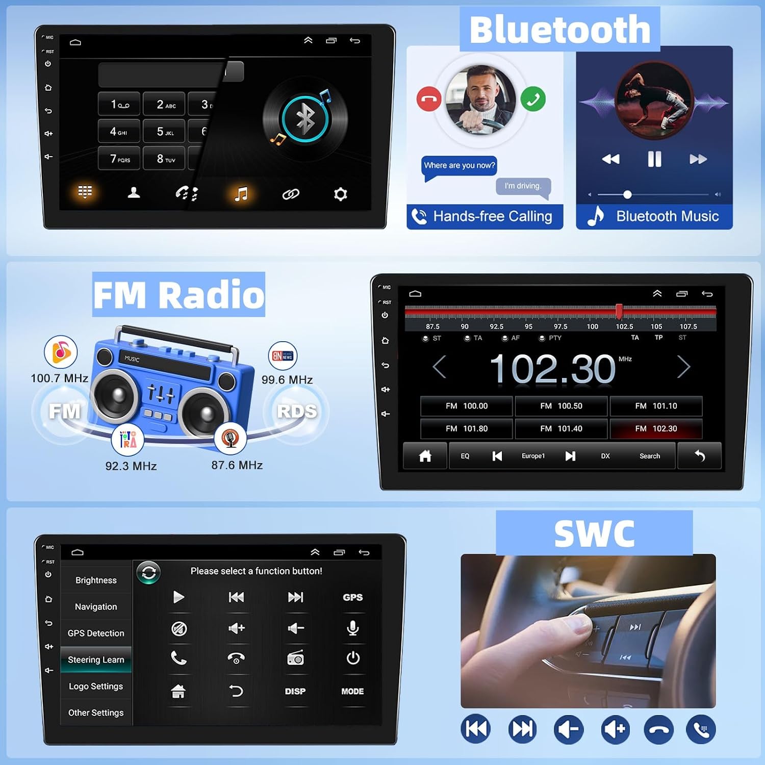 4+64G Radio for Honda Civic 2016 2017 2018 2019 2020 with Wireless Apple Carplay Android Auto, 9'' Touch Screen for Civic Stereo Bluetooth, FM, GPS Navi, WiFi, SWC, Mic, AHD Backup Camera