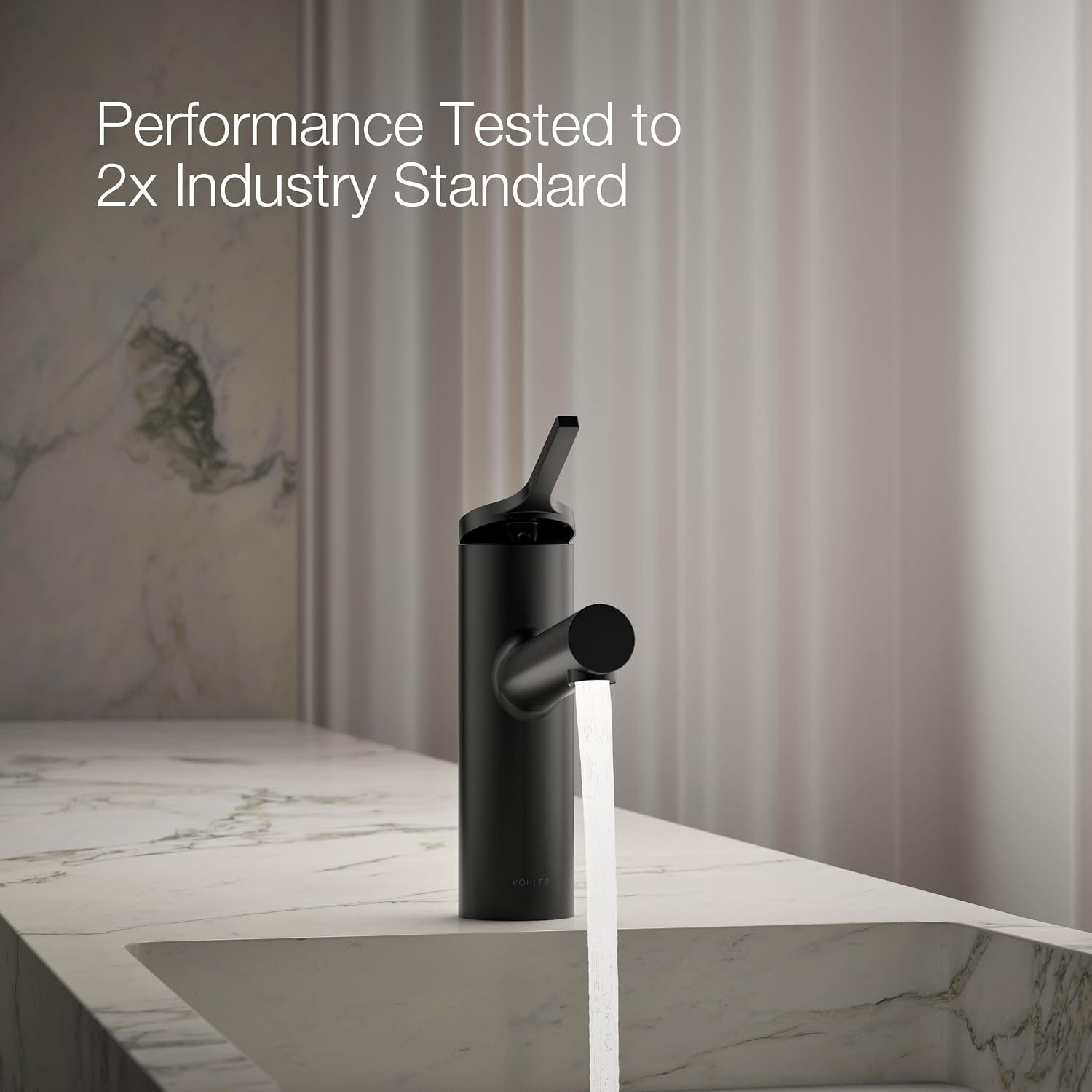KOHLER K-35048-4K-BL Elate® Single-Handle Bathroom Sink Faucet, Bathroom Faucets, 1.0 GPM, Matte Black